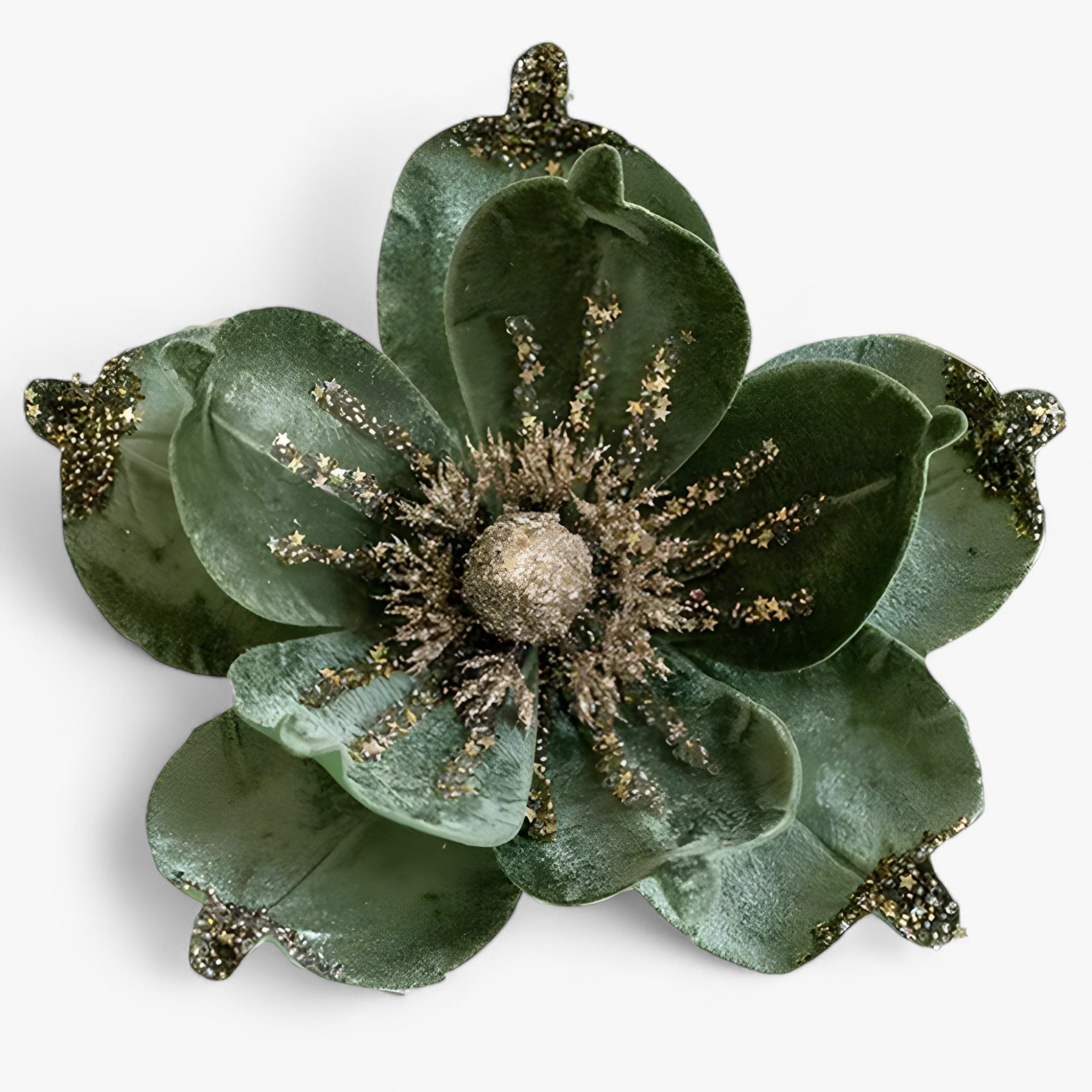 Blumen | Glänzende Kunstweihnachtsblumen - Fröhliche Ornamente für den Weihnachtsbaum und Neujahrsdekoration - grün - Blumen | Glänzende Kunstweihnachtsblumen - Fröhliche Ornamente für den Weihnachtsbaum und Neujahrsdekoration- €25 - Concept Neurenberg