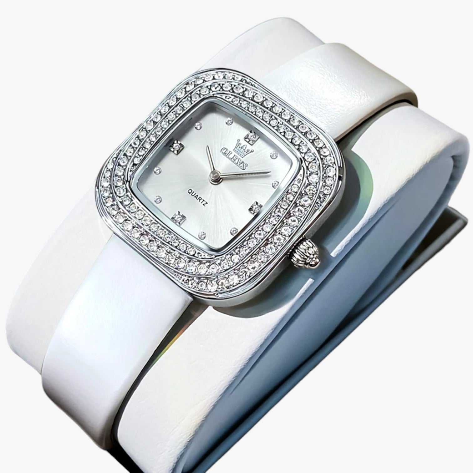 Blair | Elegante quadratische Lederuhr