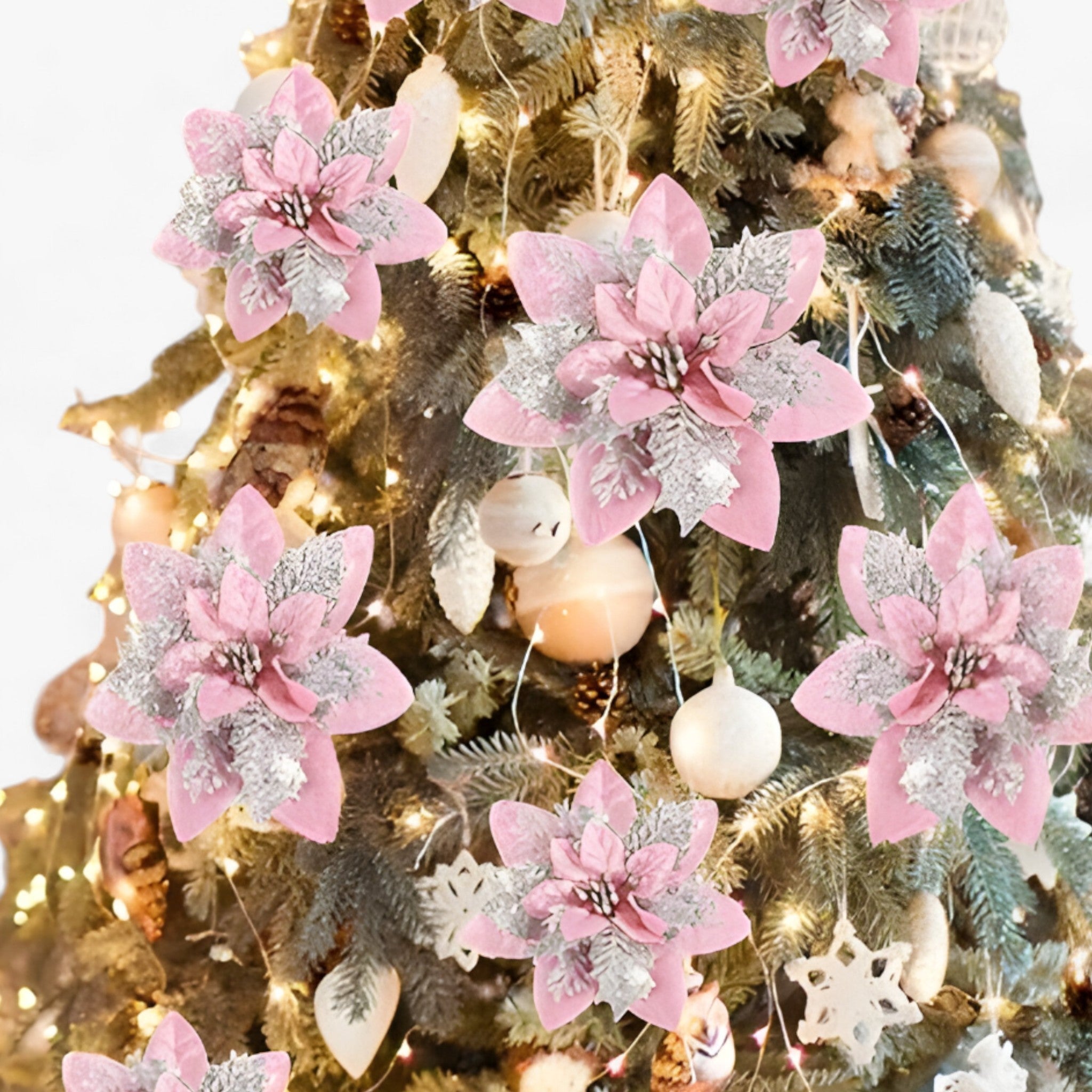 5/10 Stück glitzernde Weihnachtsblumen – funkelnder Baumschmuck - - 5/10 Stück glitzernde Weihnachtsblumen – funkelnder Baumschmuck - €25 - Concept Düsseldorf