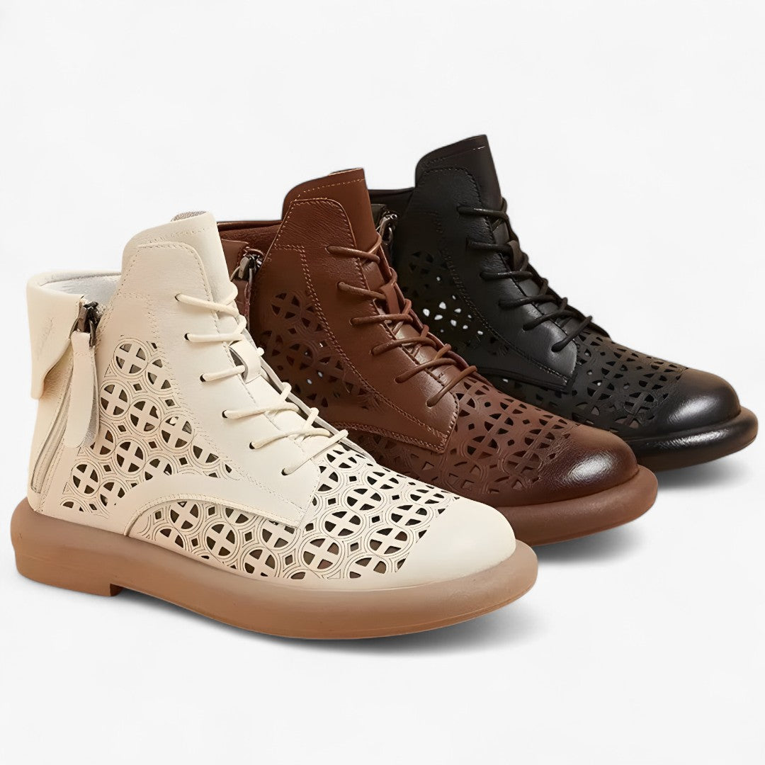 Clara | Durchbrochene Stiefeletten aus echtem Leder mit Stil