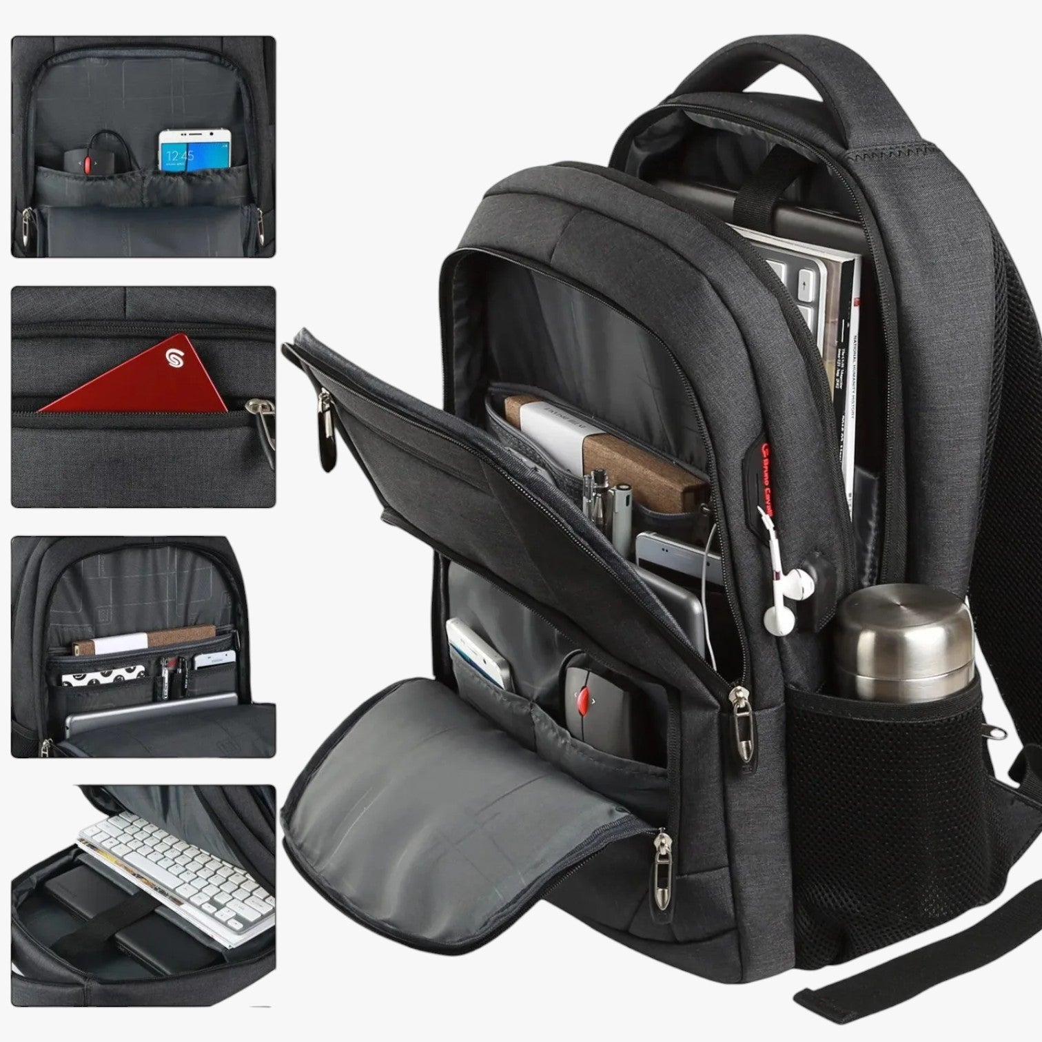 Charlie | Großkapazitäter wiederverwendbarer wasserfester Rucksack mit USB-Anschluss für Reisen und Arbeit
