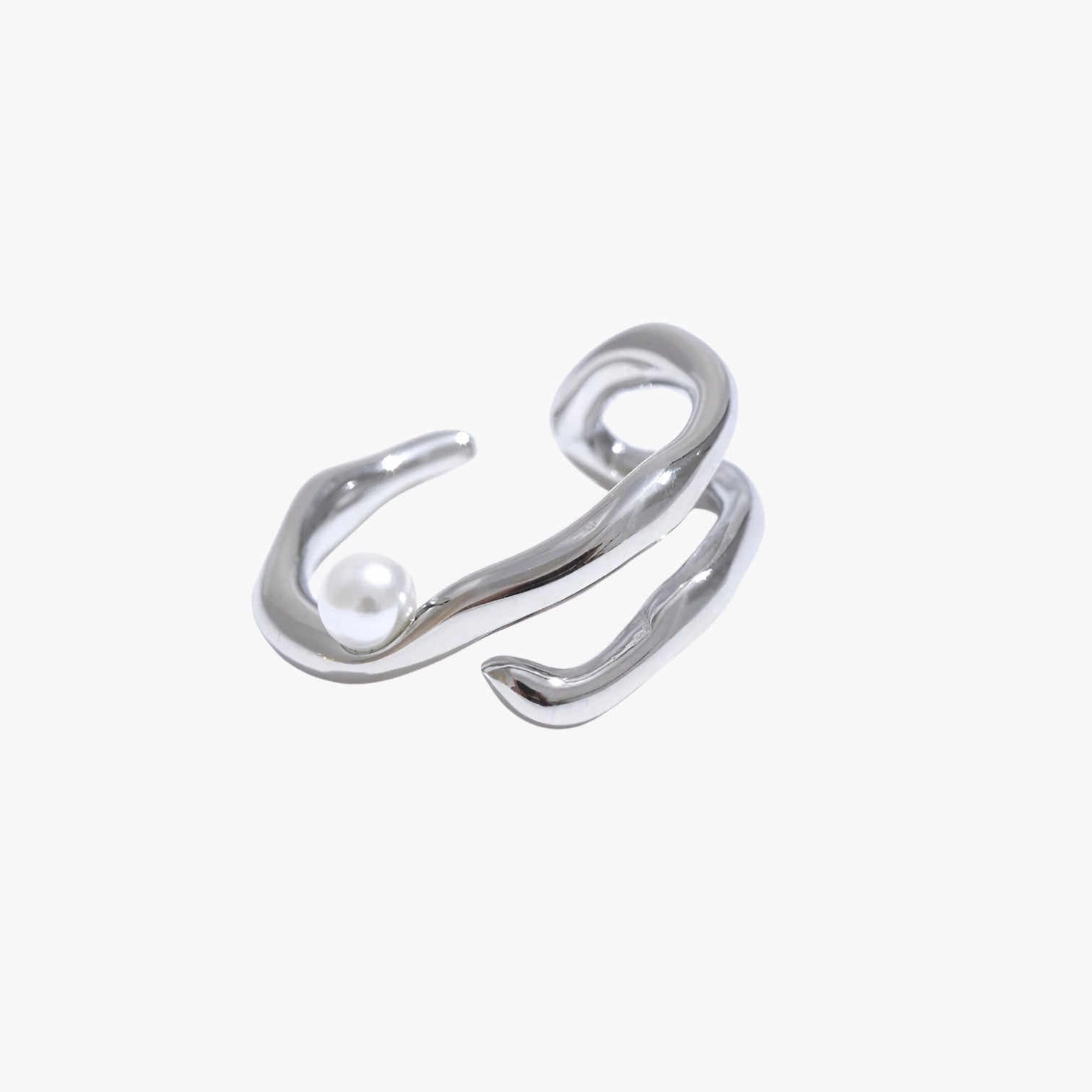 MariJoice | Edelstahlring mit Perle – Zeitlose geometrische Eleganz