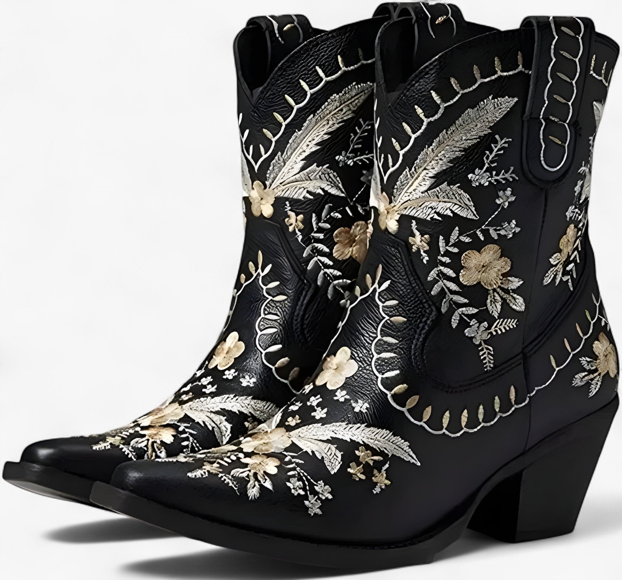 Daisy | Bestickte Westernstiefel mit Blockabsatz, im Cowgirl-Stil