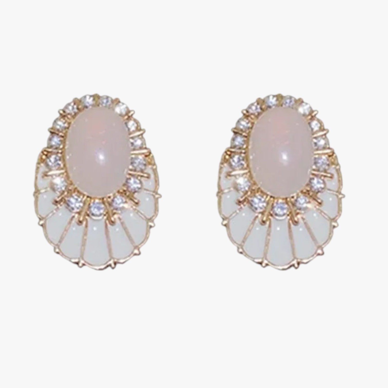 Thea | Elegante weiße Öl-Ohrringe