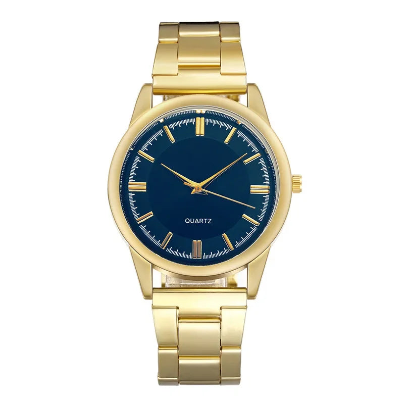 Klassische Quarzuhr - Stilvolles Edelstahl-Design - Gold Blau - Klassische Quarzuhr - Stilvolles Edelstahl-Design - €25 - Concept Neurenberg