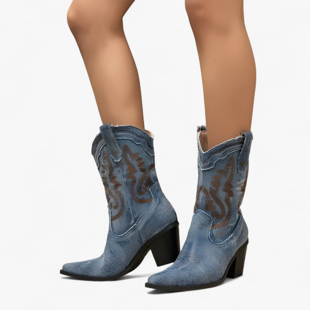 Savannah | Retro Western Stil gestickte Cowboystiefel
