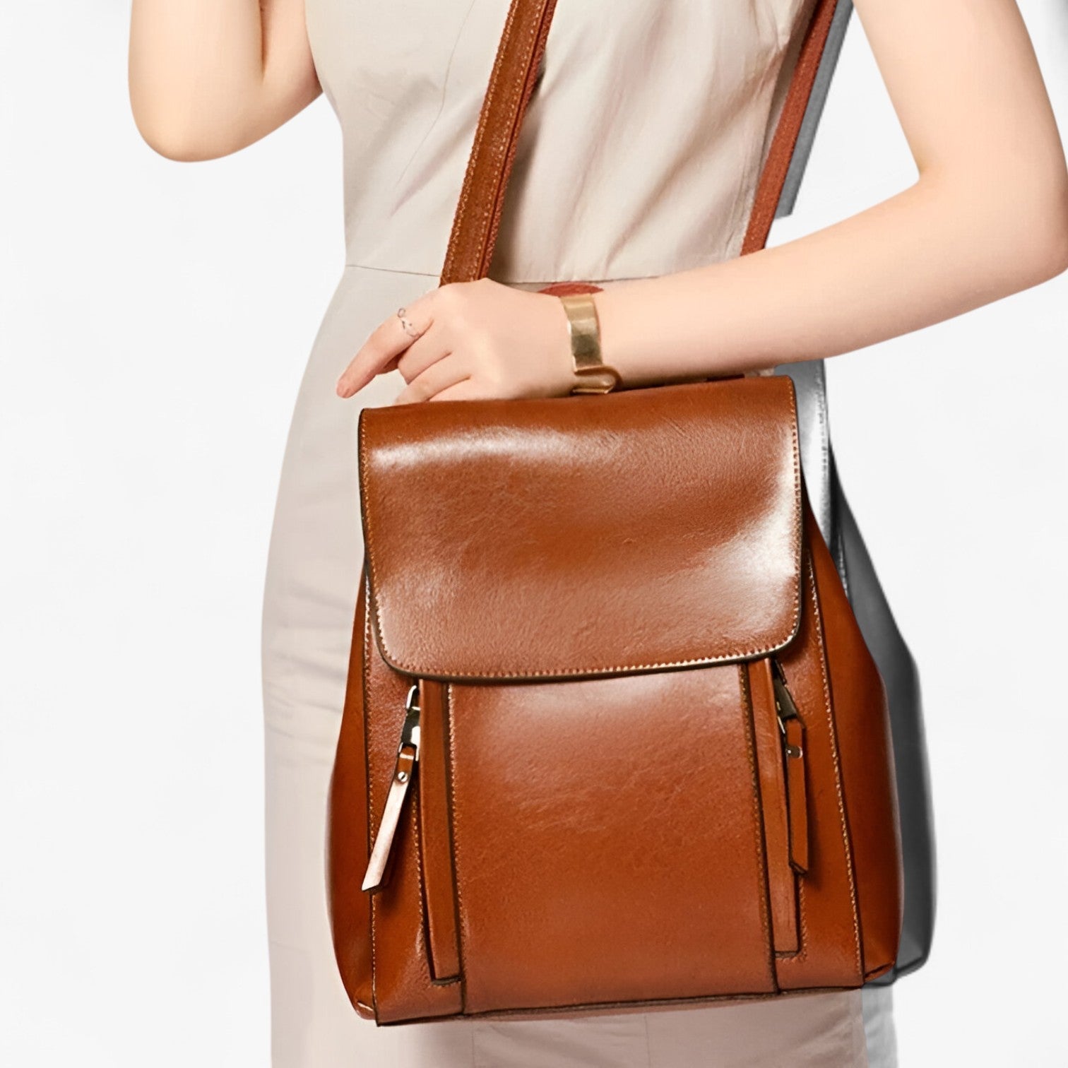 Rylee | Eleganter Leder-Rucksack für Schule und Arbeit