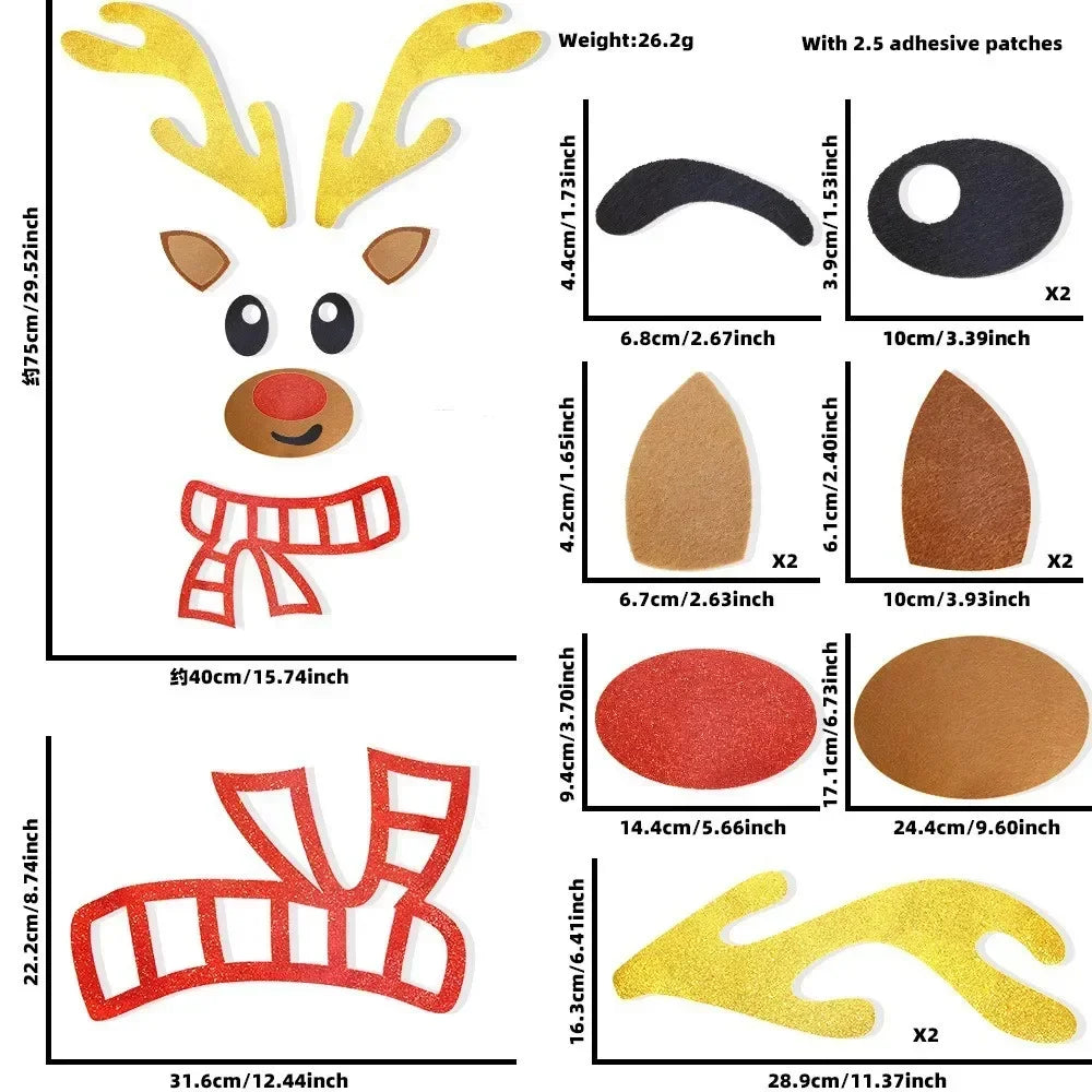 Weihnachts-Filzaufkleber für Türen und Fenster – festliche Dekoration für Zuhause - Goldener Elch - Weihnachts-Filzaufkleber für Türen und Fenster – festliche Dekoration für Zuhause - €25 - Concept Neurenberg