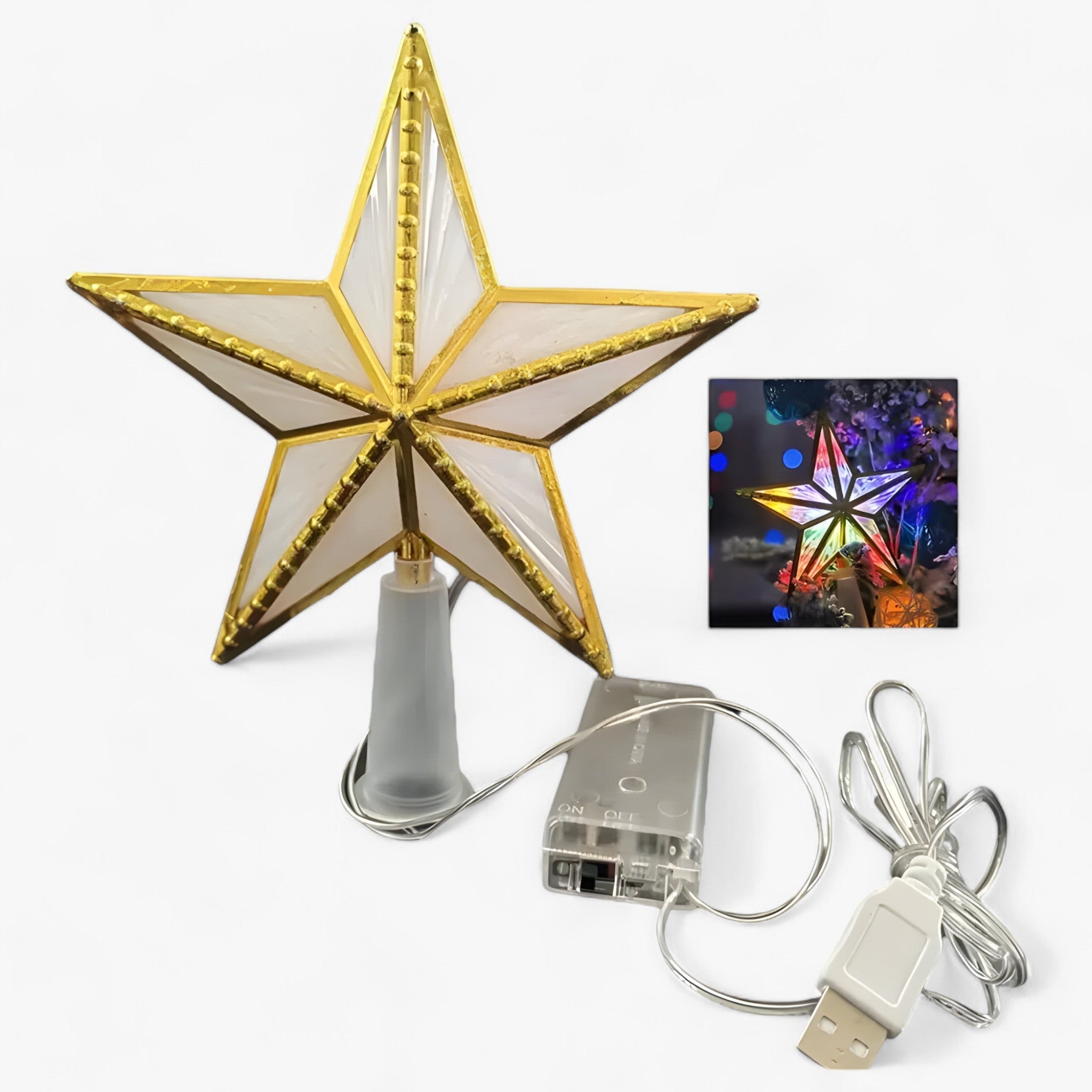 Topper Star | LED Leuchtende Stern mit Fünf Spitzen für den Weihnachtsbaum - Multicolor A - Topper Star | LED Leuchtende Stern mit Fünf Spitzen für den Weihnachtsbaum - €25 - Concept Düsseldorf