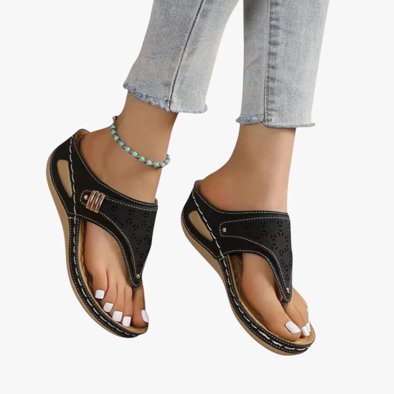 Julia | Damen Orthopädische Sandalen Weich, Rutschfest und mit Sommerabsatz