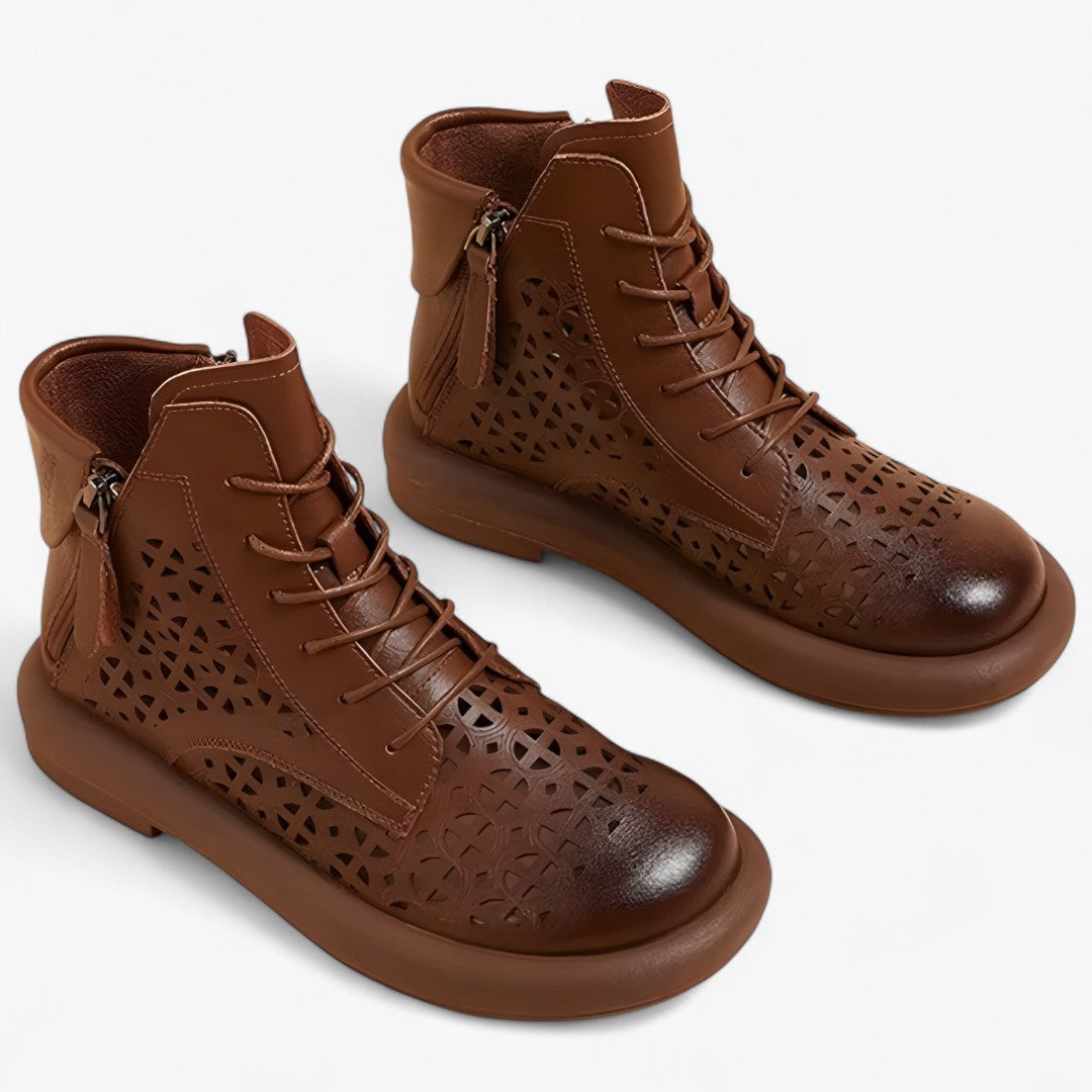 Clara | Durchbrochene Stiefeletten aus echtem Leder mit Stil