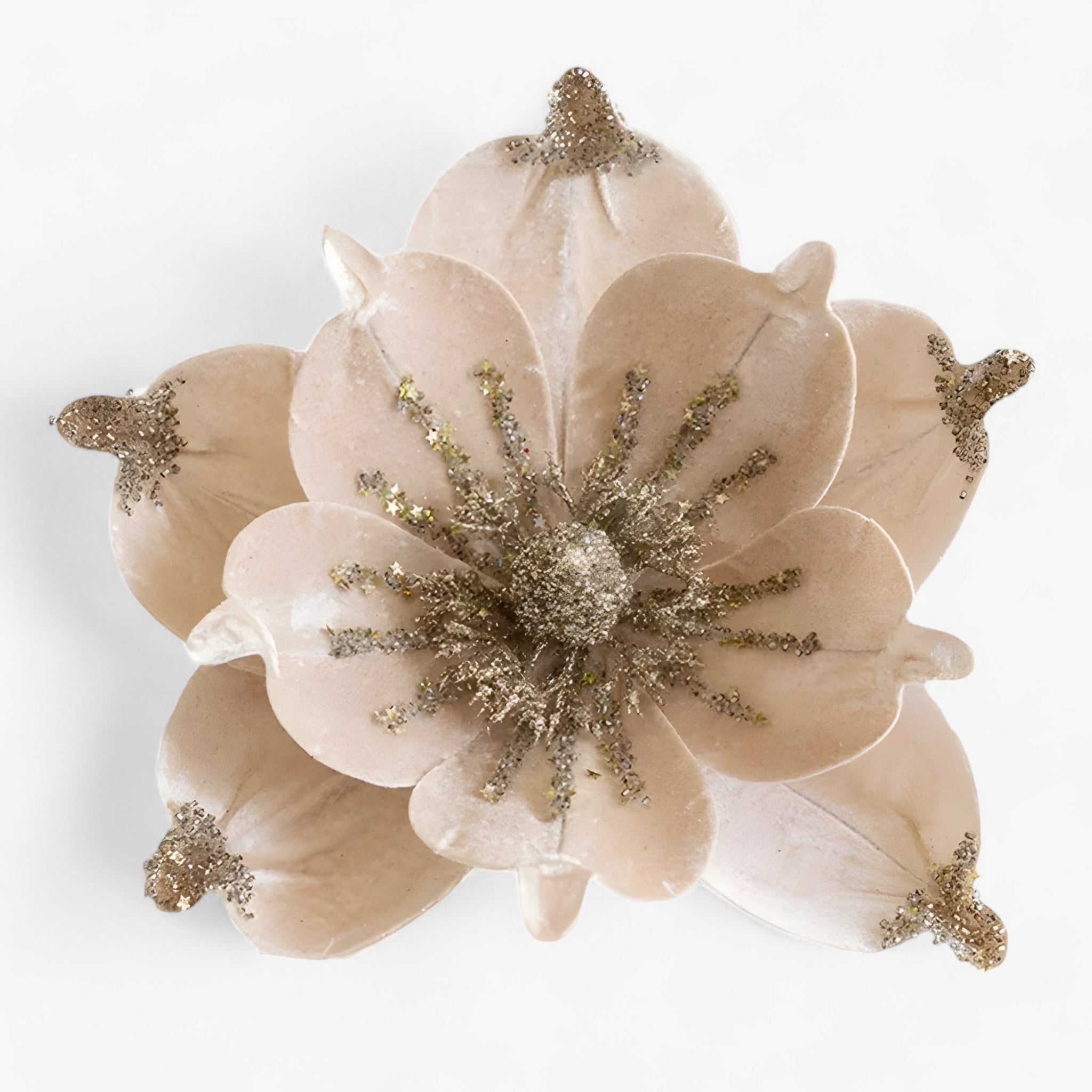 Blumen | Glänzende Kunstweihnachtsblumen - Fröhliche Ornamente für den Weihnachtsbaum und Neujahrsdekoration - champagner - Blumen | Glänzende Kunstweihnachtsblumen - Fröhliche Ornamente für den Weihnachtsbaum und Neujahrsdekoration- €25 - Concept Neurenberg