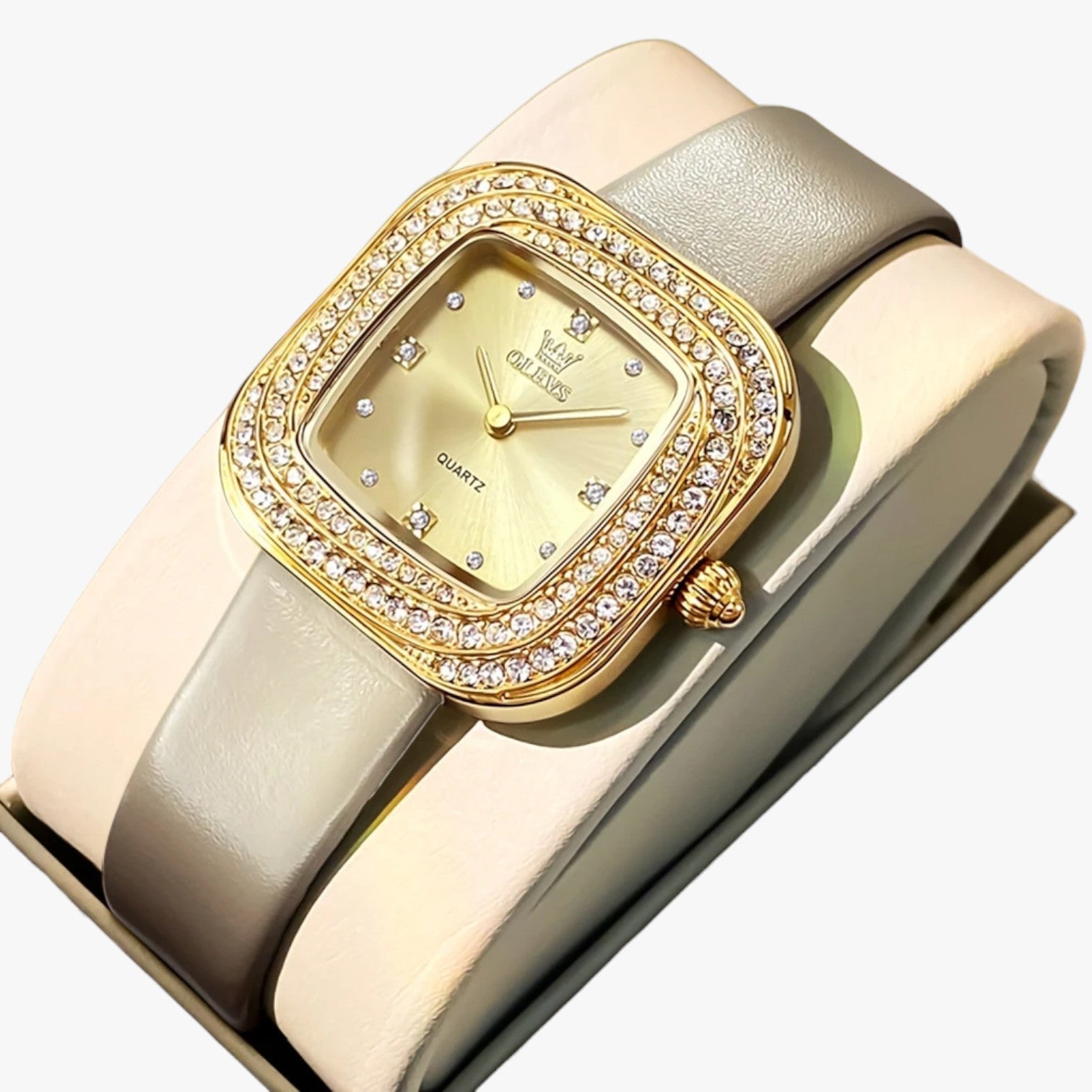 Blair | Elegante quadratische Lederuhr