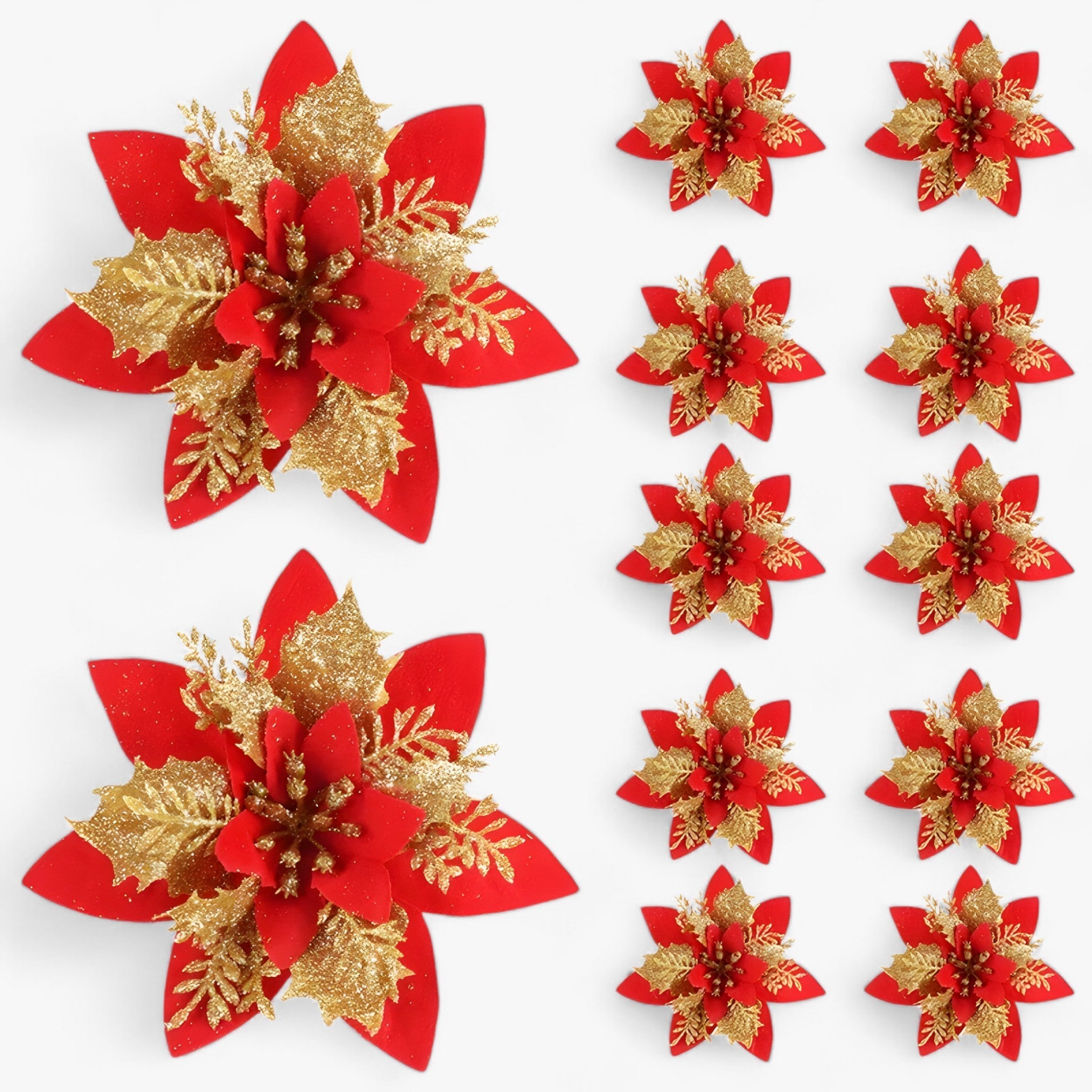 5/10 Stück glitzernde Weihnachtsblumen – funkelnder Baumschmuck - - 5/10 Stück glitzernde Weihnachtsblumen – funkelnder Baumschmuck - €25 - Concept Düsseldorf