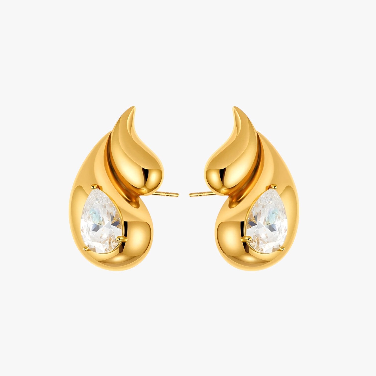 Naomi | Leichte und funkelnde goldene Ohrhängelampen
