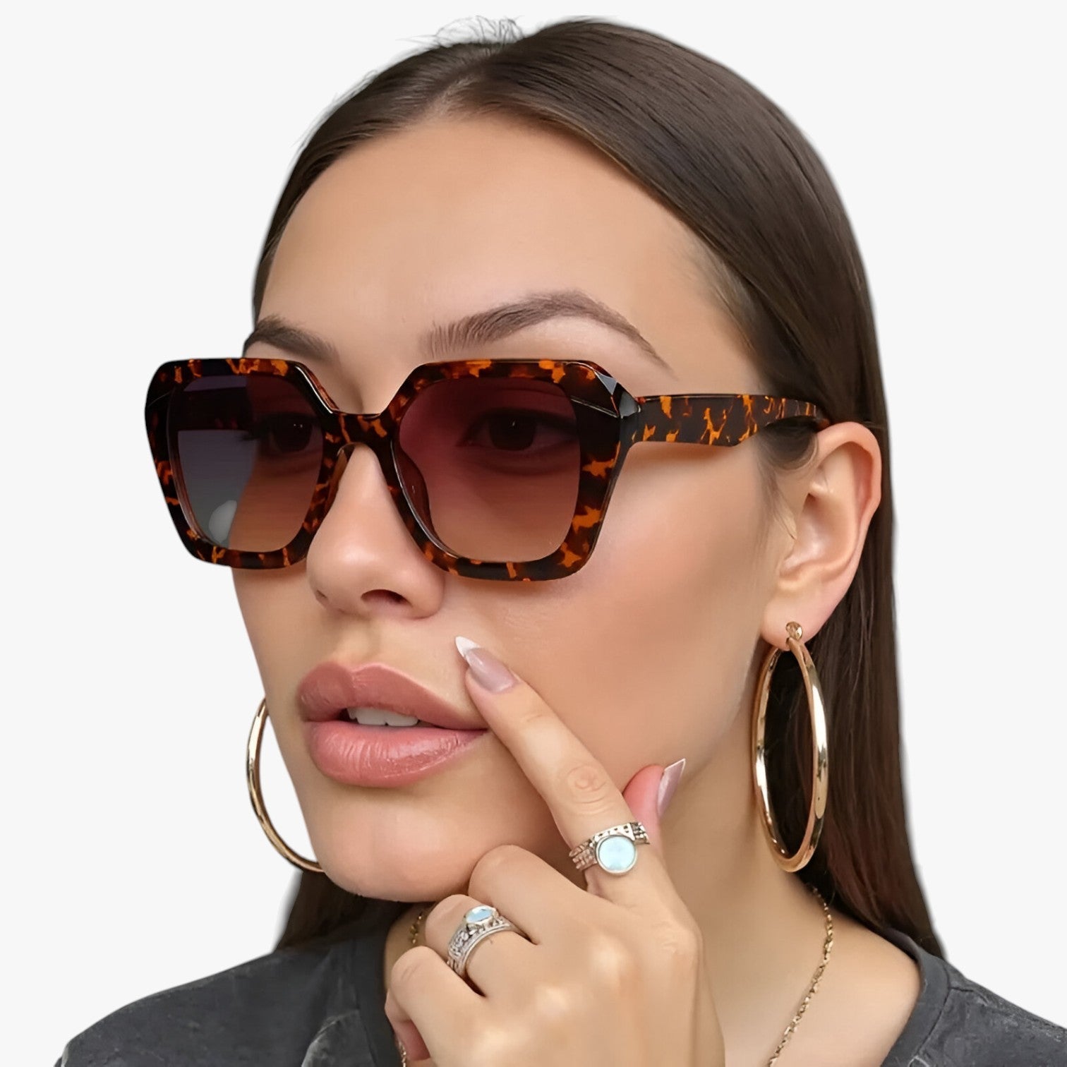Valerie | Damen quadratische, getönte Sonnenbrille