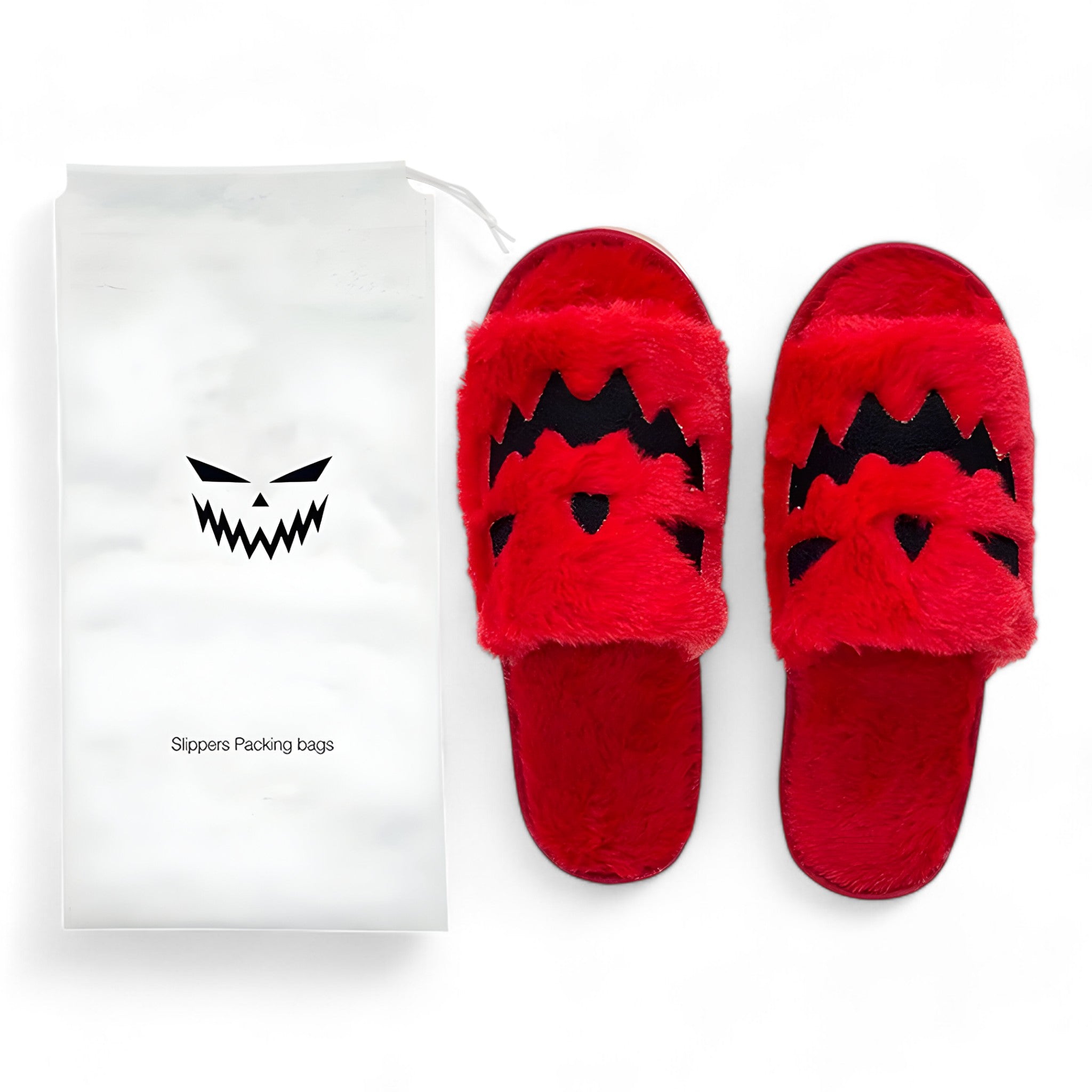 Highland Cow Cozy | Halloween-Pantoffeln - Weich und warm - Rot mit Tasche 36-45 (29cm) - Highland Cow Cozy | Halloween-Pantoffeln - Weich und warm - €25 - Concept Düsseldorf