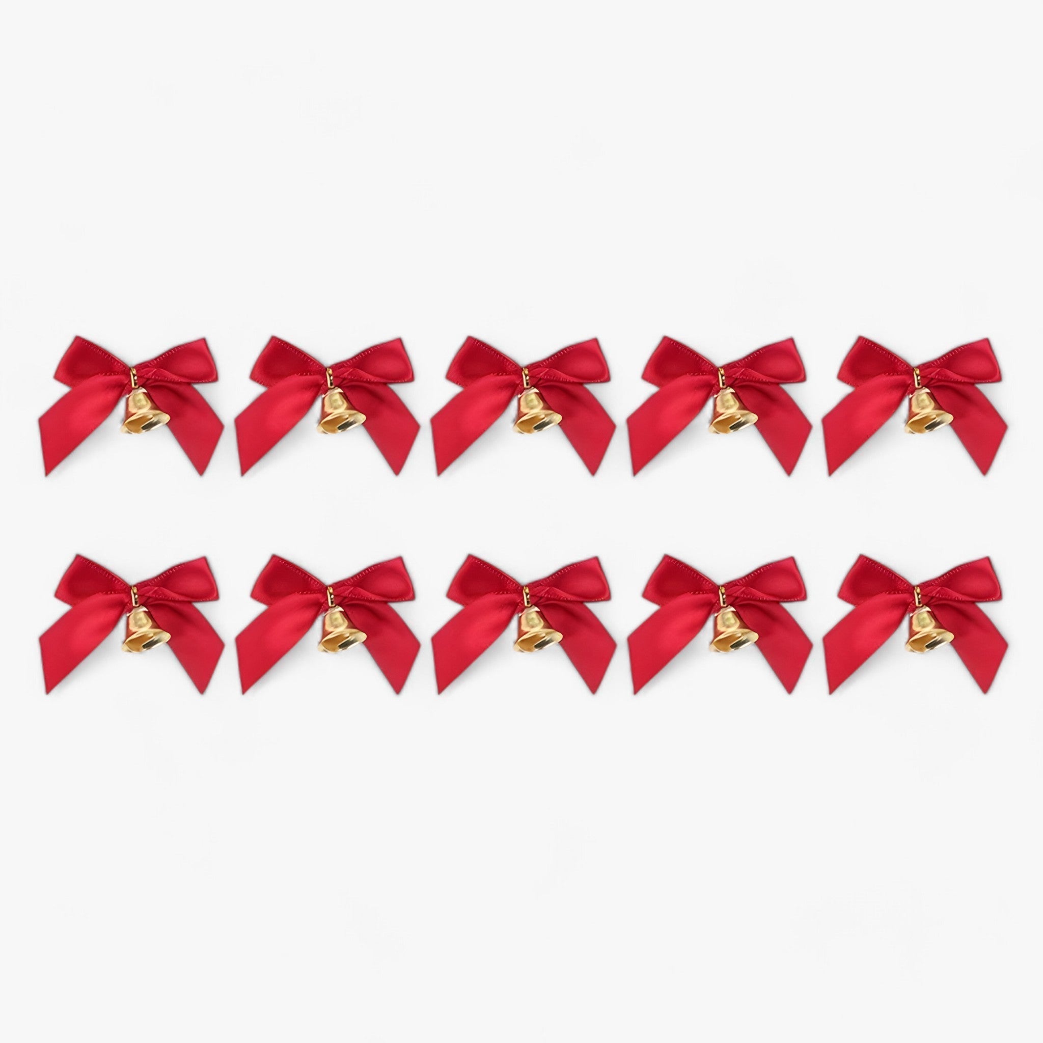 Weihnachtsbaum-Schleife - Festdekoration mit Glöckchen für Haus und Garten - 10 rote Stücke wie abgebildet - Weihnachtsbaum-Schleife - Festdekoration mit Glöckchen für Haus und Garten - €25 - Concept Neurenberg
