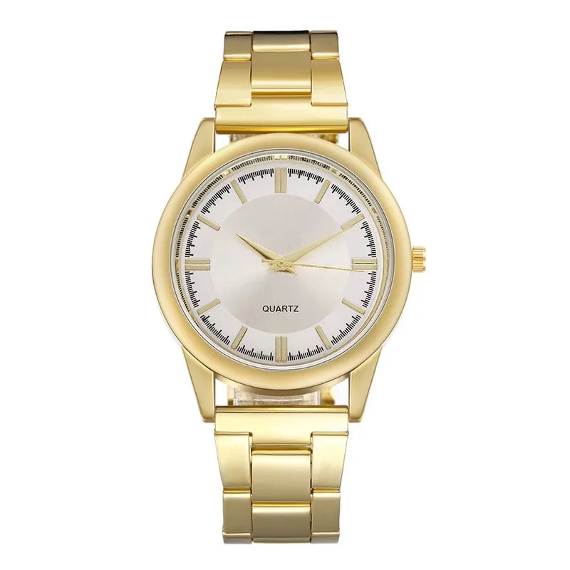 Klassische Quarzuhr - Stilvolles Edelstahl-Design - Gold Weiß - Klassische Quarzuhr - Stilvolles Edelstahl-Design - €25 - Concept Neurenberg