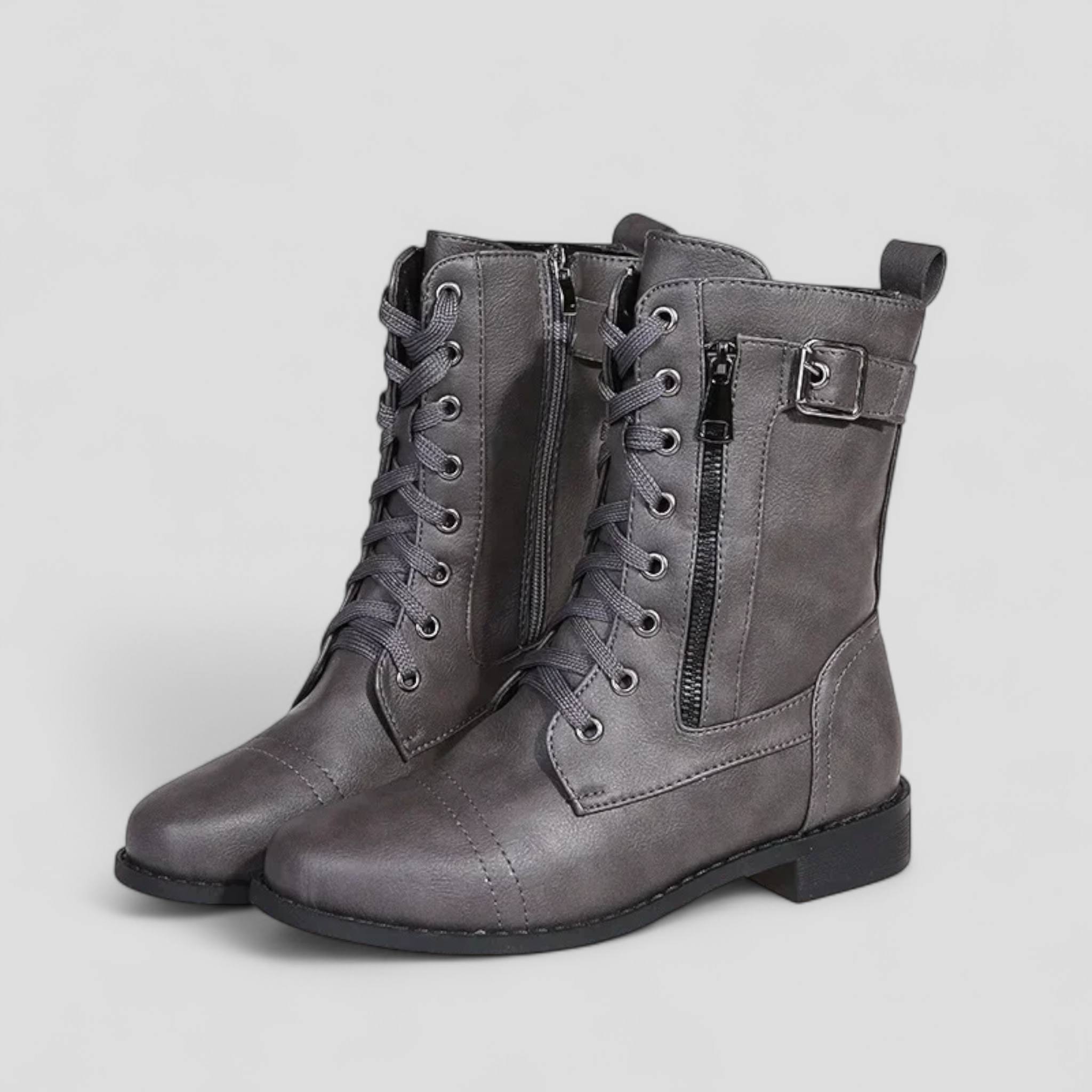 Schwarze Stiefel Damen mit Reißverschluss 2