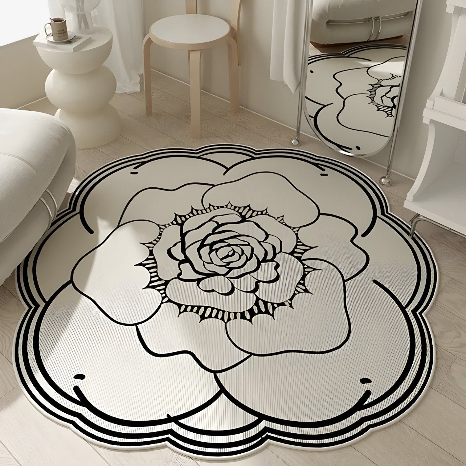 Frostine | Blumen-Kristall-Vloermat – Weich, Stilvoll & Rutschfest