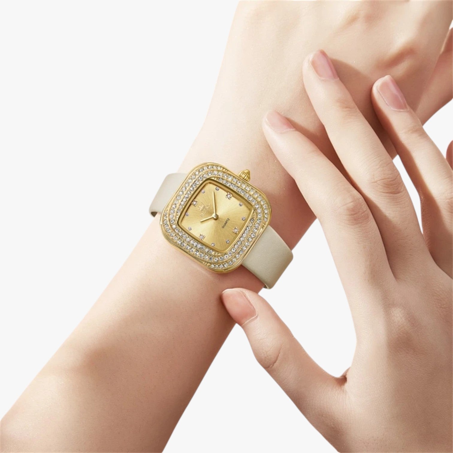 Blair | Elegante quadratische Lederuhr