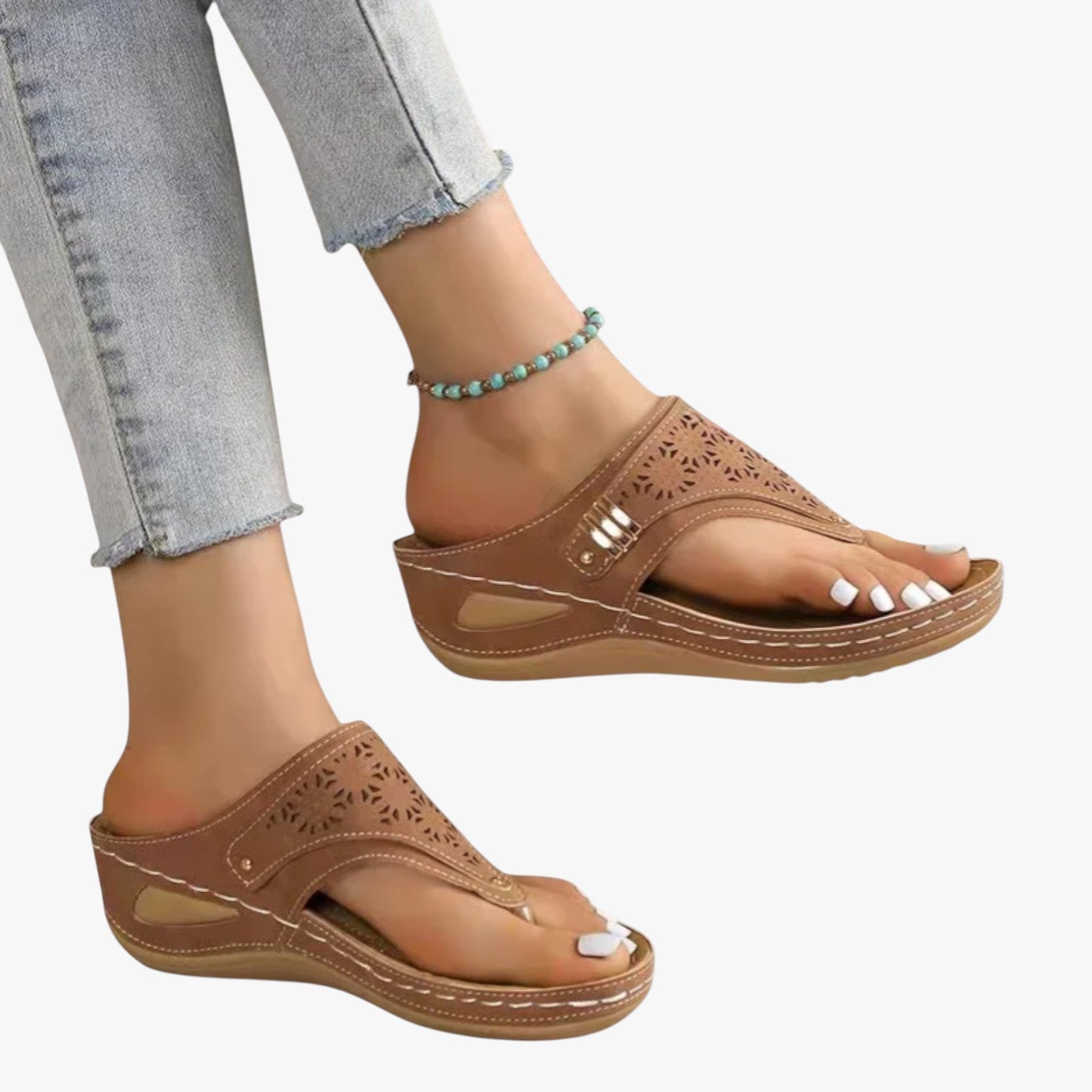 Julia | Damen Orthopädische Sandalen Weich, Rutschfest und mit Sommerabsatz
