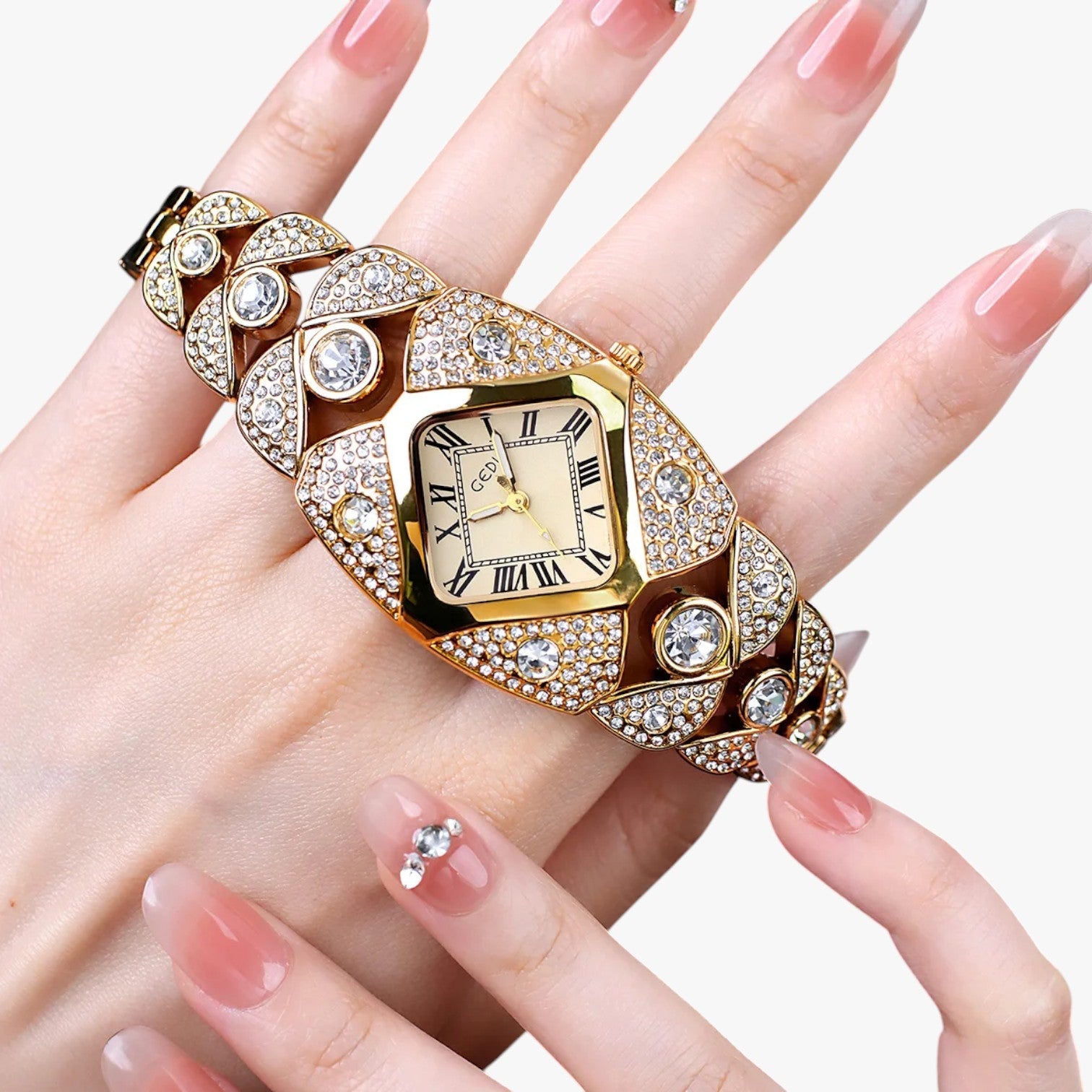 Callie | Damenuhr 2025 Eleganz mit Licht, Diamanten und wasserdichtem Design