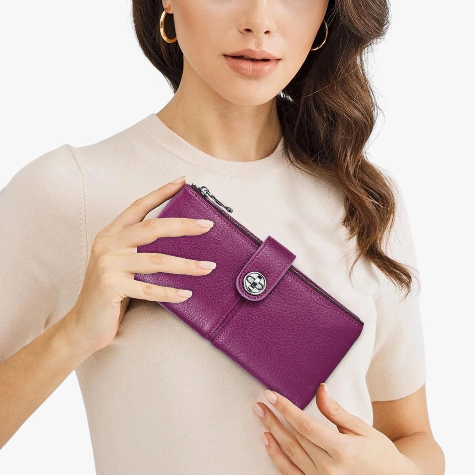 Alivia | Damenledergeldbörse mit AirTag - Elegant, Sicher und Vielseitig