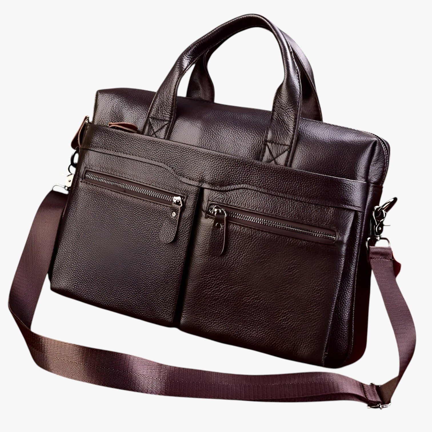 Benjamin | Elegante Herren Reisetasche aus echtem Leder Aktentasche Schultertasche für Laptop