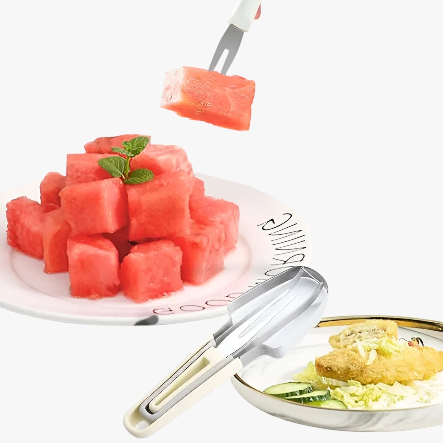 Yukon | 3 in 1 Wassermelonen Schneider - Schneiden, Schöpfen & Servieren ohne Mühe