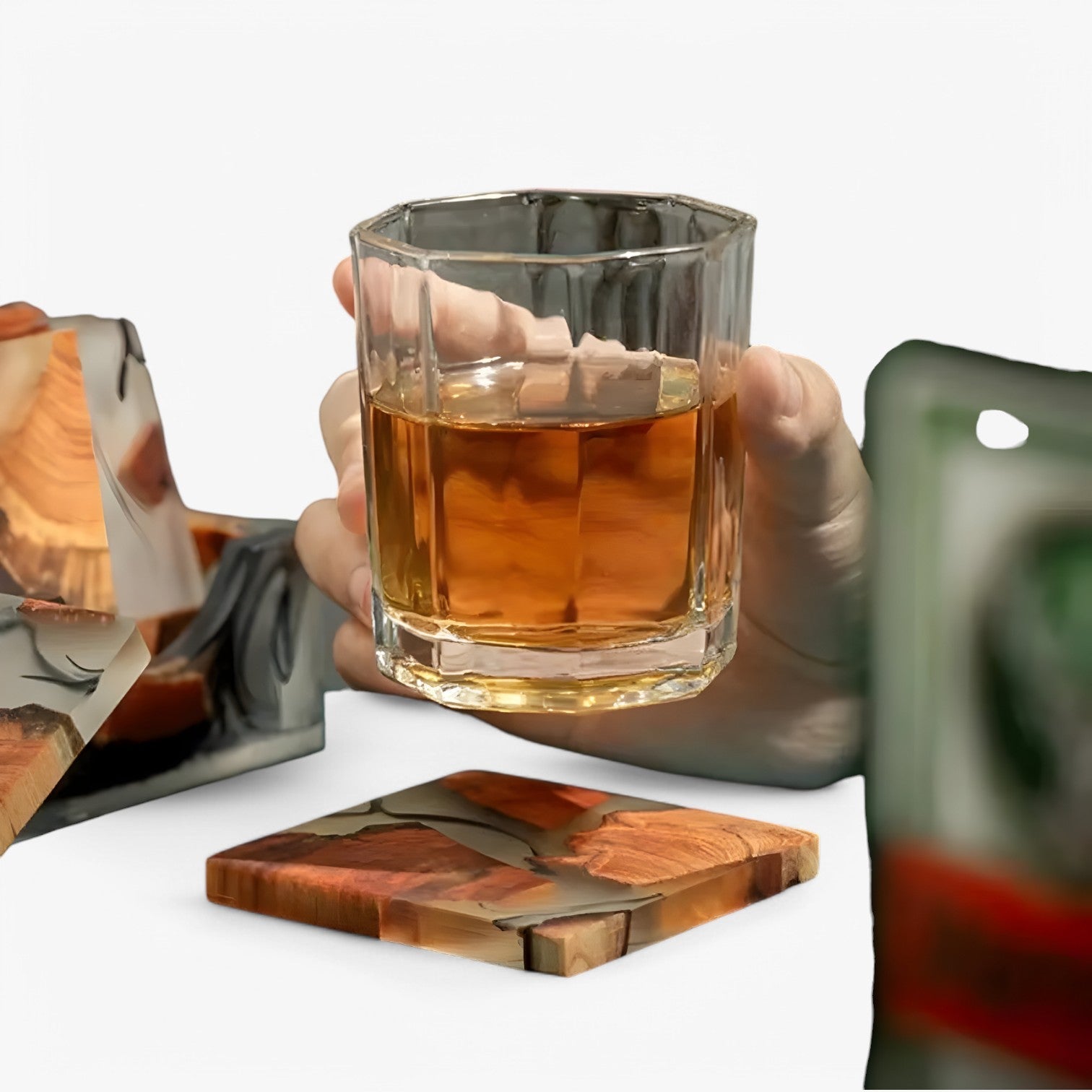 Avery | Holzharz-Untersetzer – Rutschfest & Hitzebeständig