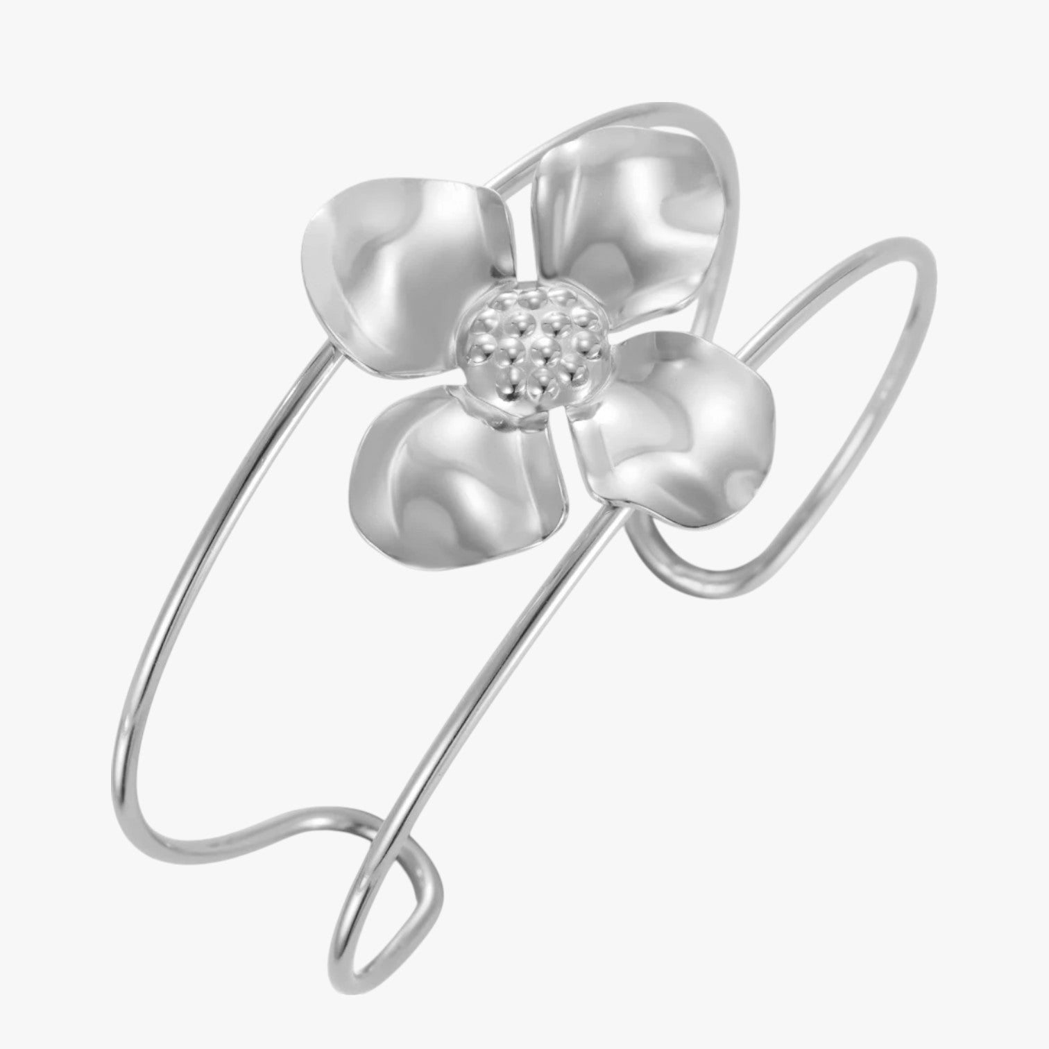 Vivian | Flora Gold Edelstahl Blumen Armreif, wasserdicht und elegant