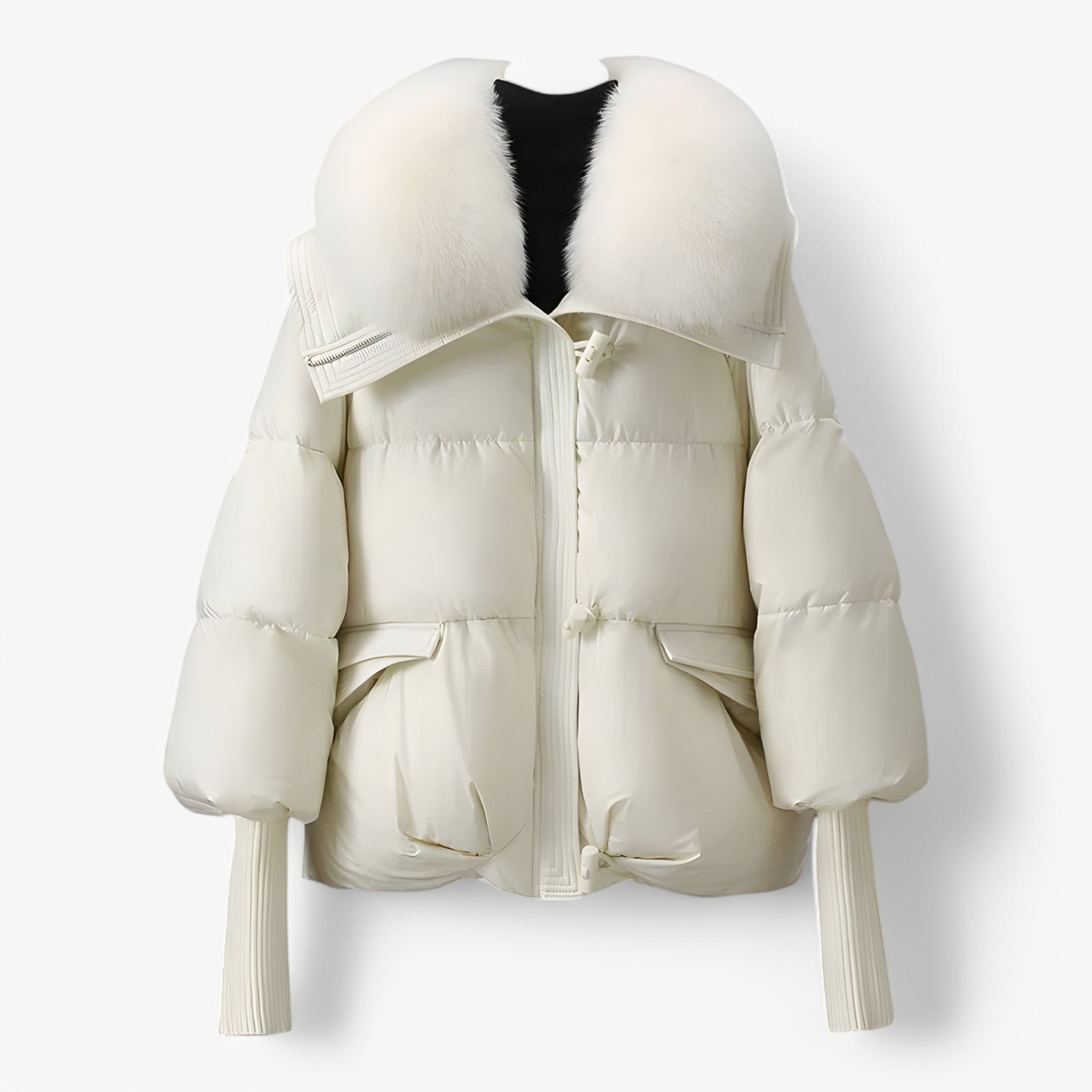 Lucy | Eleganter Mantel mit Pelzbesatz