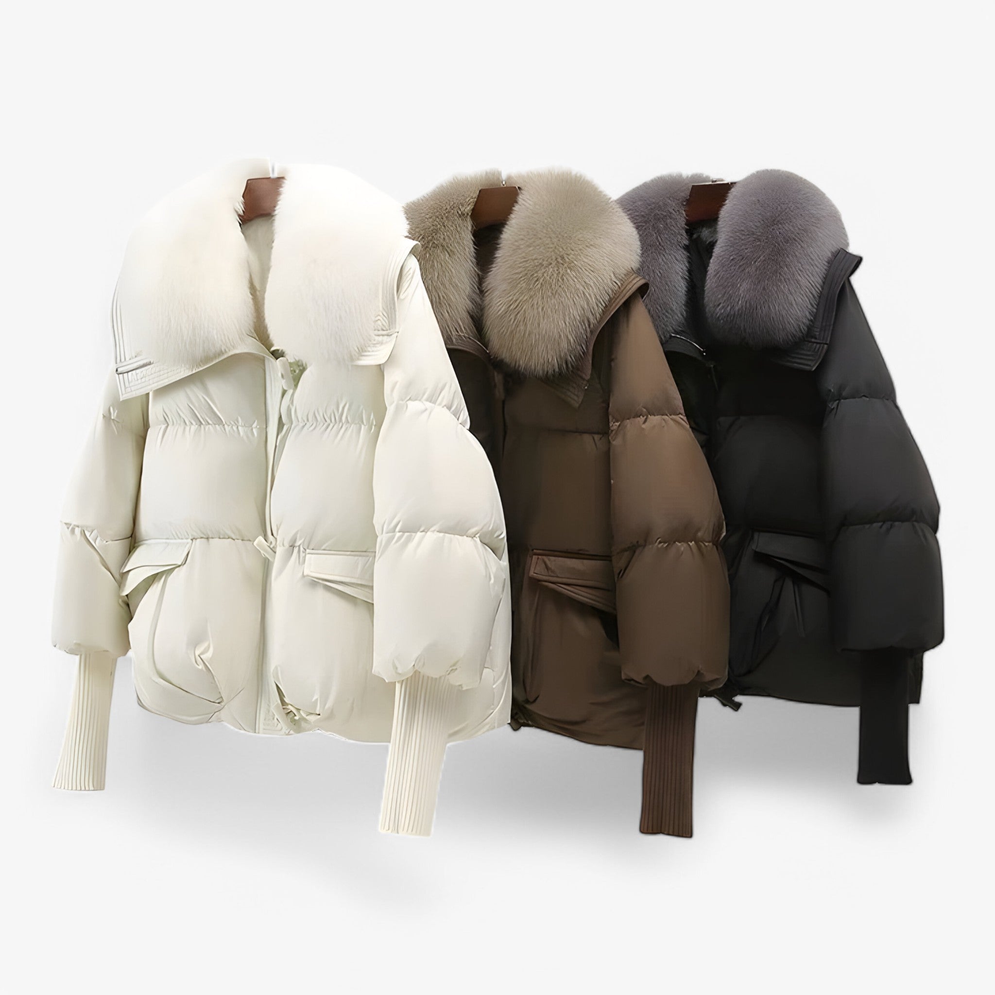 Lucy | Eleganter Mantel mit Pelzbesatz