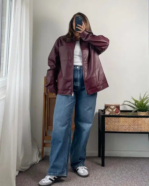 Schicke Damen-Kunstlederjacke - - Schicke Damen-Kunstlederjacke - €25 - Concept Neurenberg