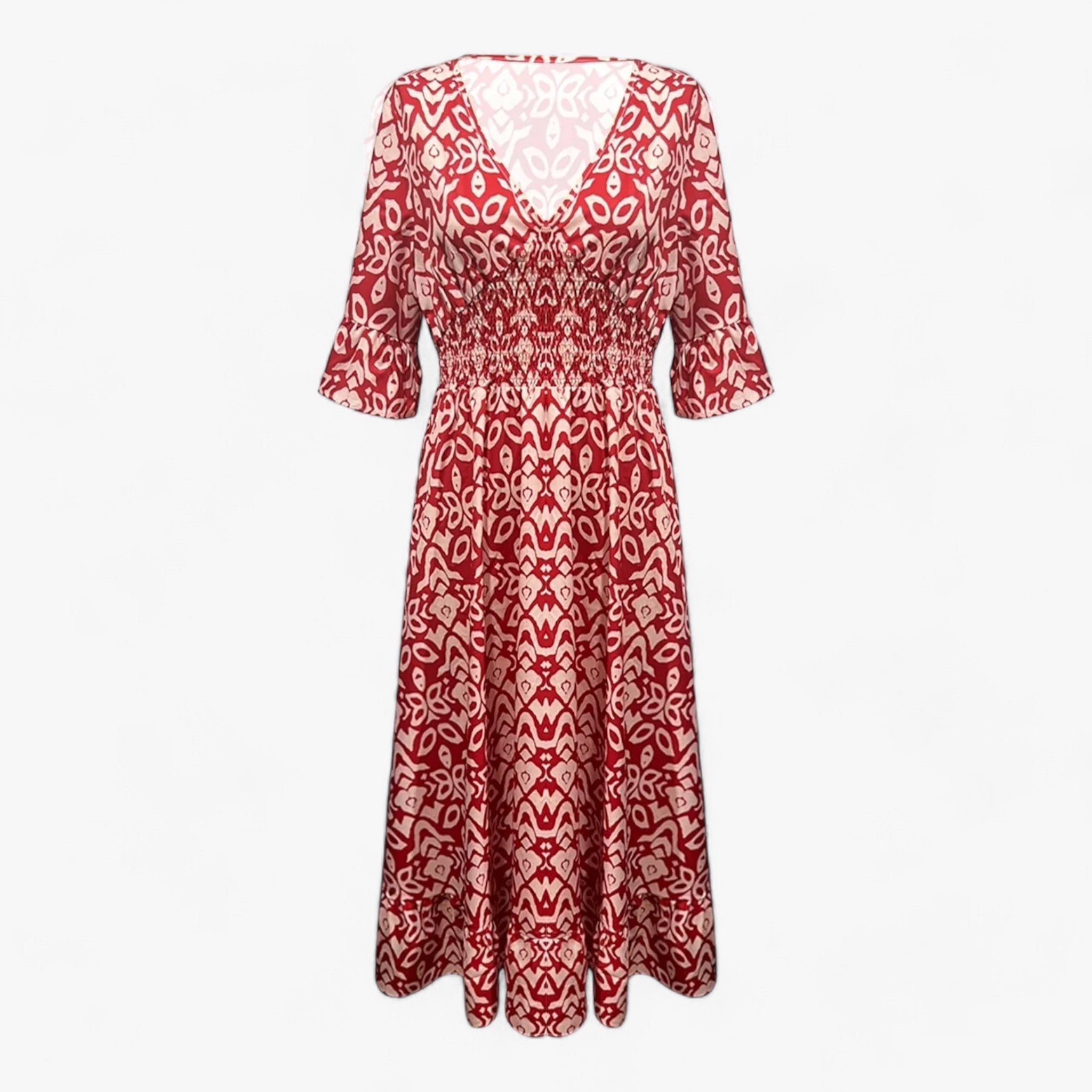 Großes Florales V-Ausschnitt-Kleid - Perfekt für Strandurlaube - - Großes Florales V-Ausschnitt-Kleid - Perfekt für Strandurlaube - €25 - Concept Frankfurt