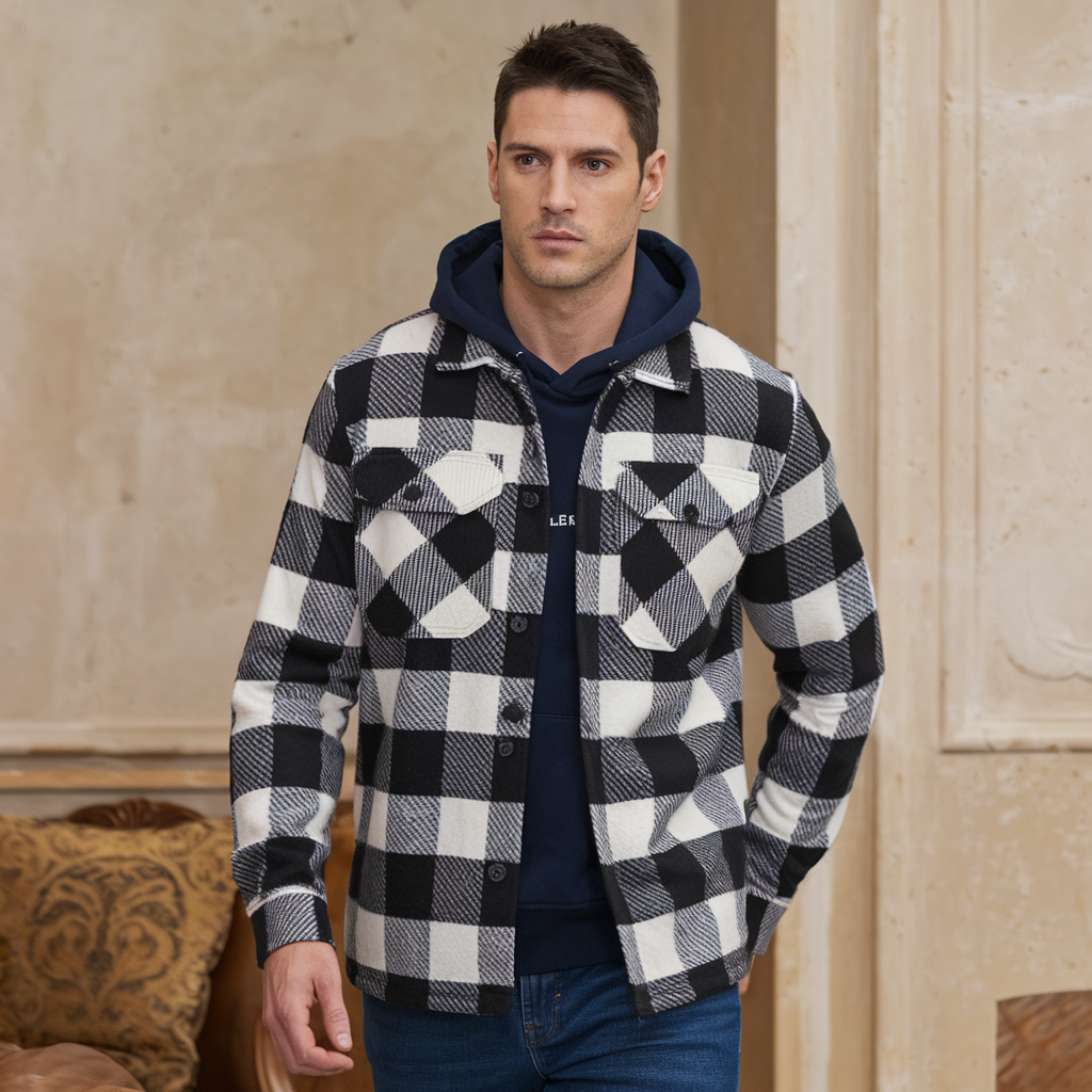 Mikkel | Flanell mit Kapuze in Rutenmuster