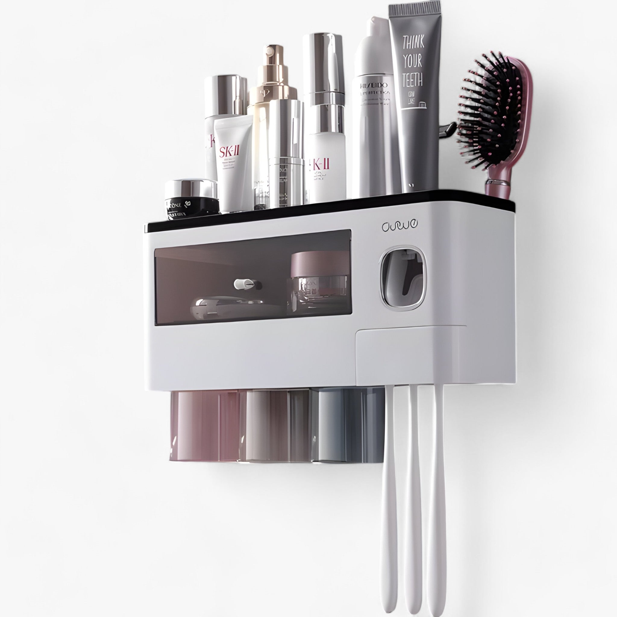 Zahnbürstenhalter | Automatischer Drucker - Wandmontage mit Ablagefach - Schwarz 3 Tassen - Zahnbürstenhalter | Automatischer Drucker - Wandmontage mit Ablagefach - €25 - Concept Frankfurt