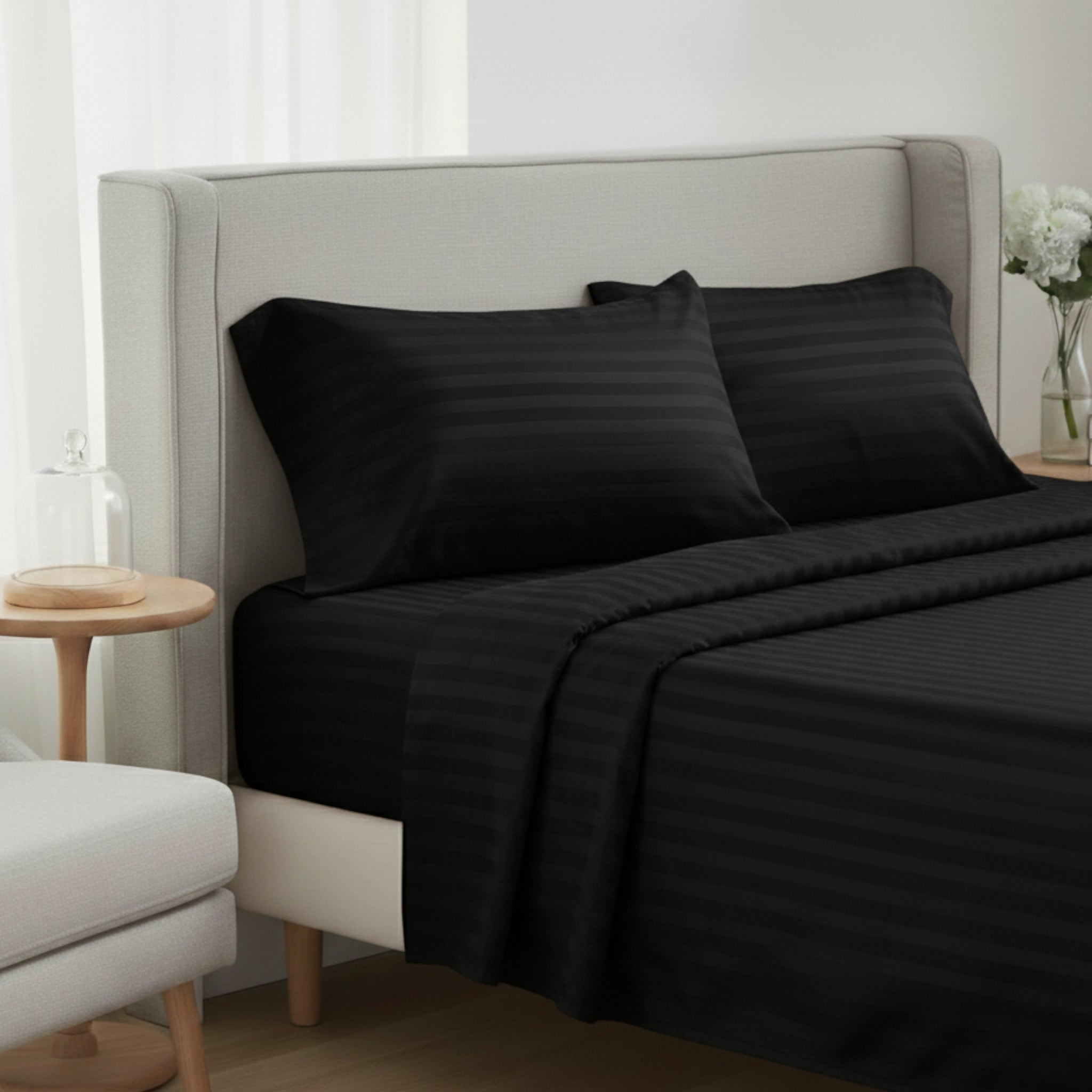 4-teiliges Mikrofaser Bettwäsche-Set – Spannbettlaken mit Gummizug