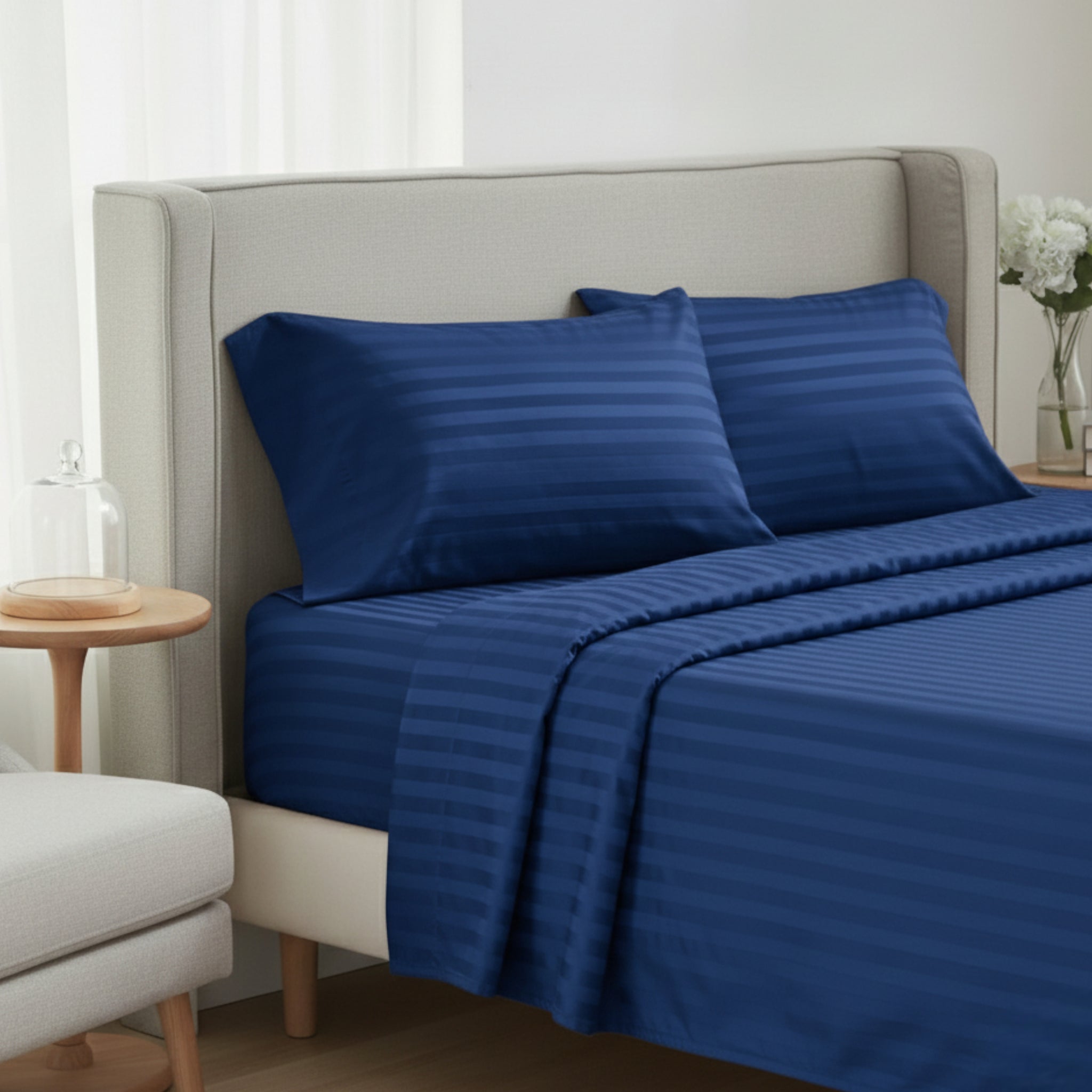 4-teiliges Mikrofaser Bettwäsche-Set – Spannbettlaken mit Gummizug