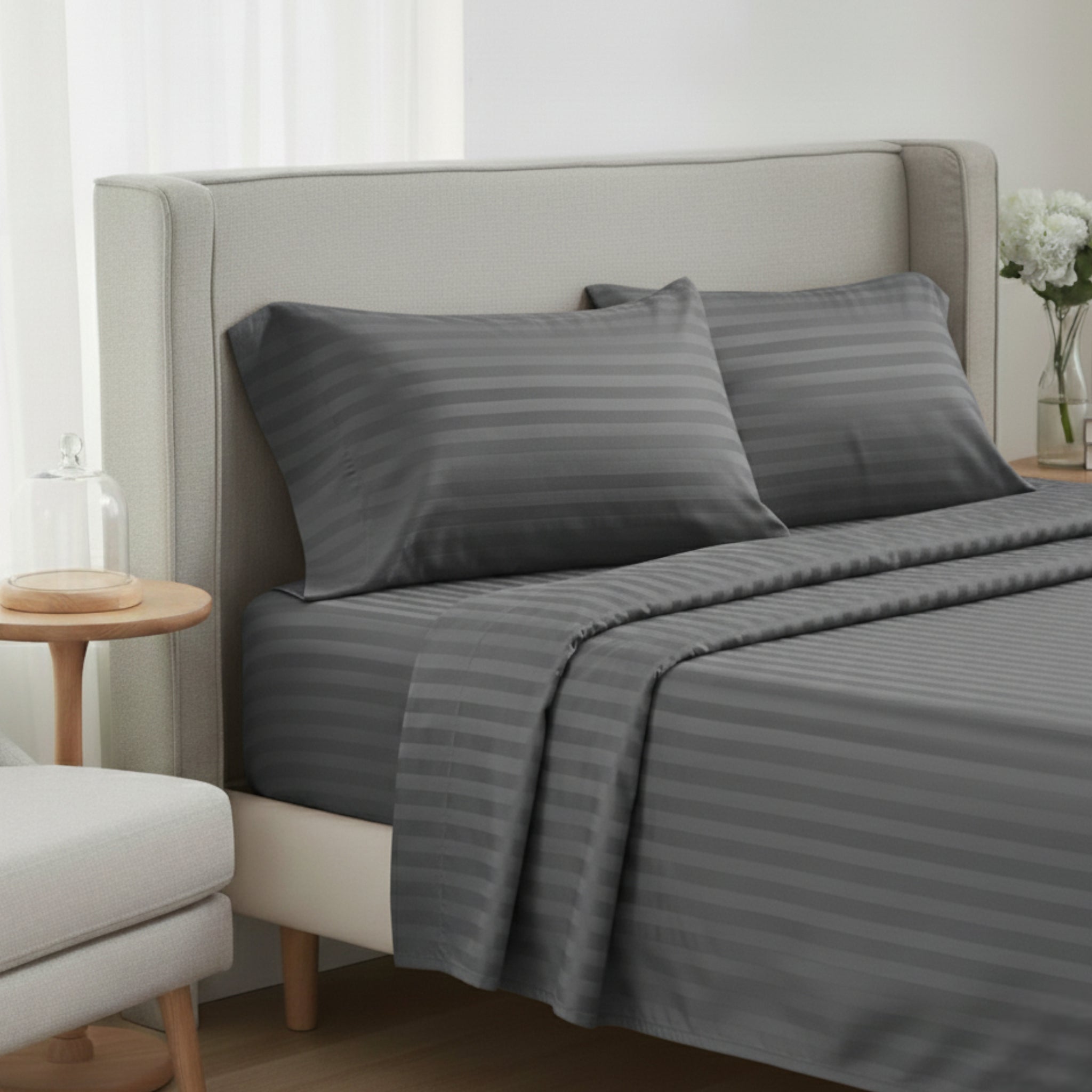 4-teiliges Mikrofaser Bettwäsche-Set – Spannbettlaken mit Gummizug