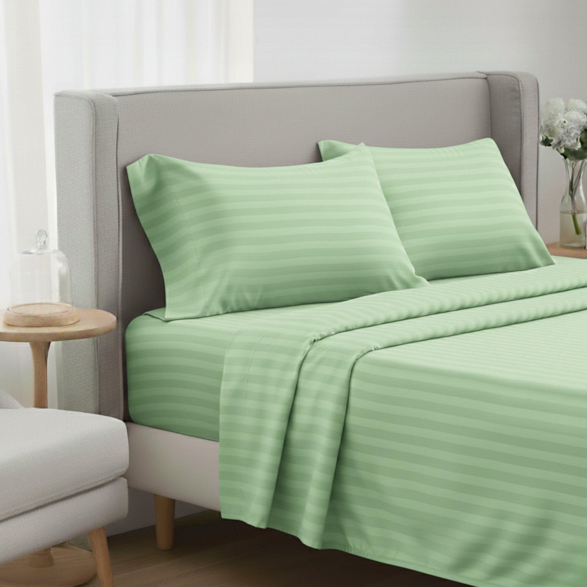 4-teiliges Mikrofaser Bettwäsche-Set – Spannbettlaken mit Gummizug