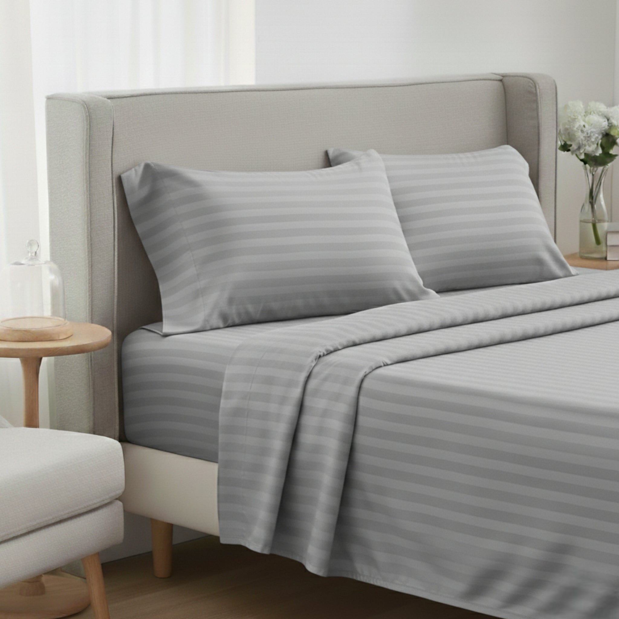 4-teiliges Mikrofaser Bettwäsche-Set – Spannbettlaken mit Gummizug