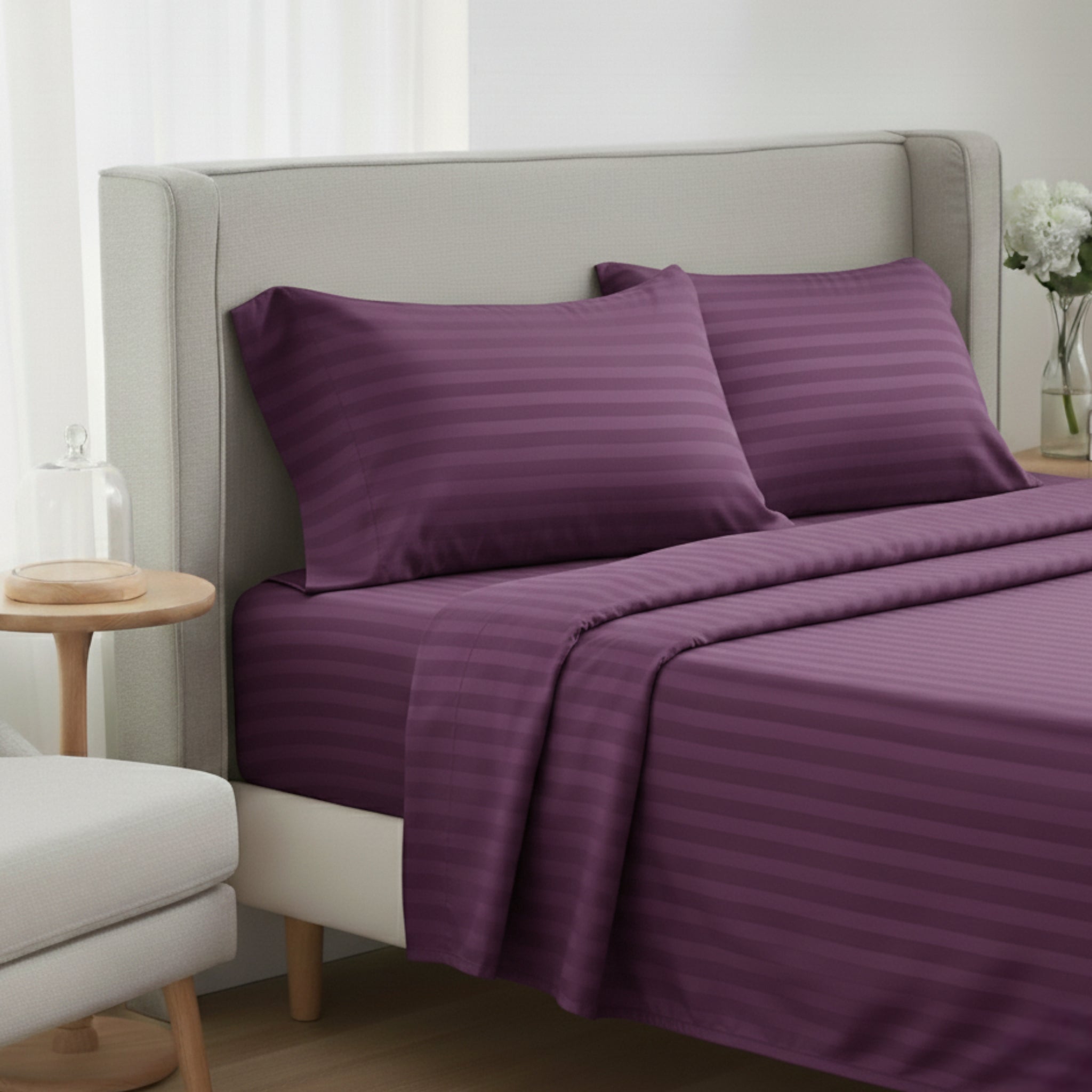 4-teiliges Mikrofaser Bettwäsche-Set – Spannbettlaken mit Gummizug