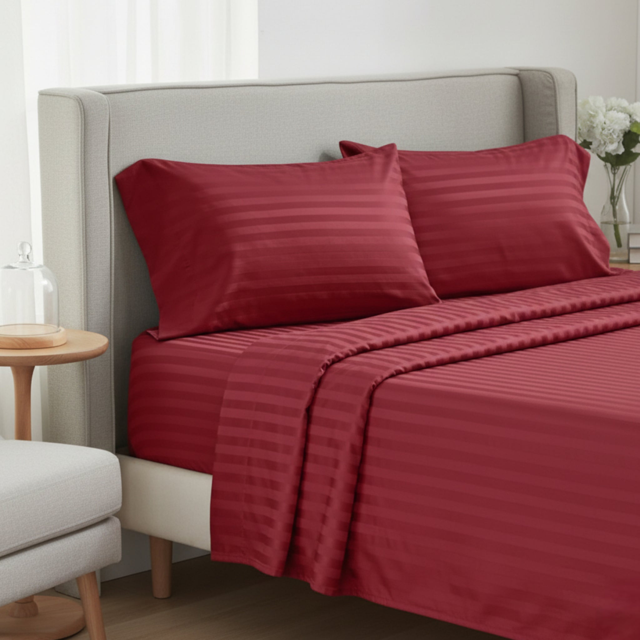 4-teiliges Mikrofaser Bettwäsche-Set – Spannbettlaken mit Gummizug