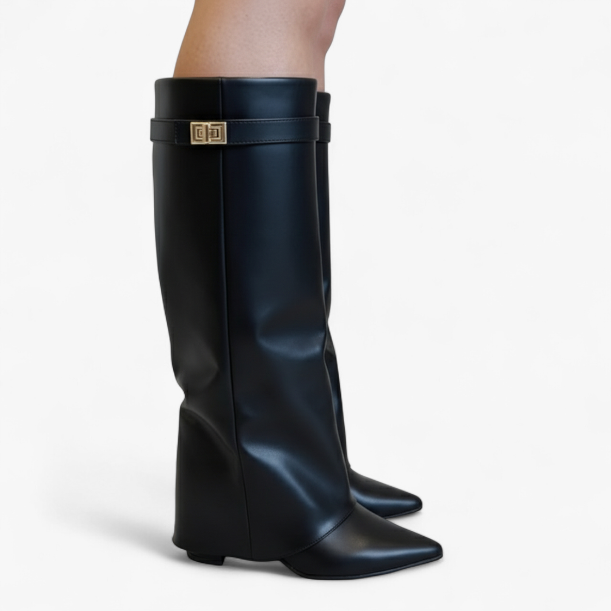 Lena | Damen Hohe Stiefel mit Blockabsatz