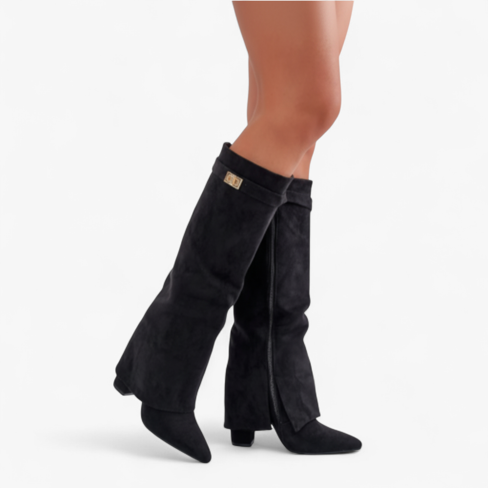 Lena | Damen Hohe Stiefel mit Blockabsatz