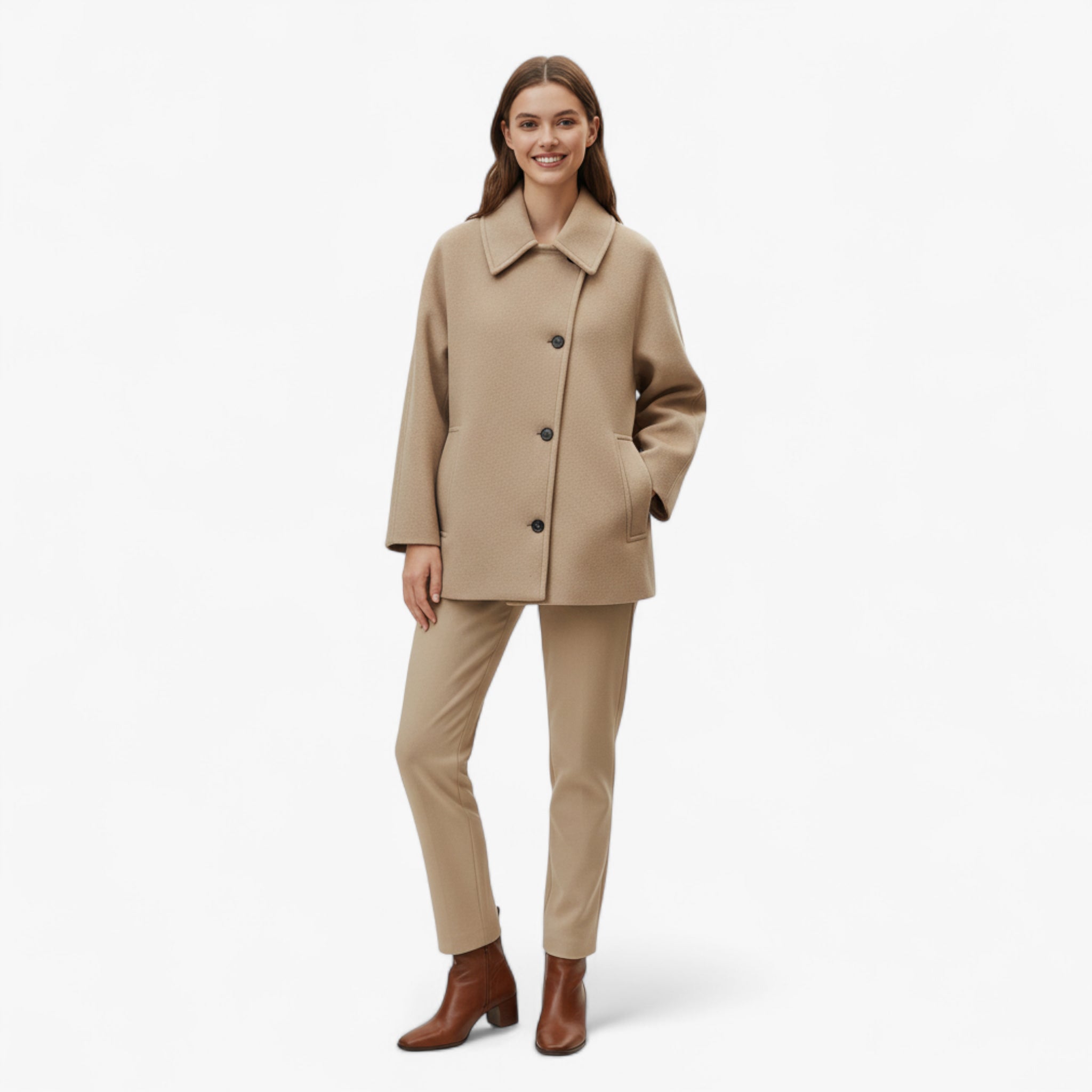 Karoline | Damenmantel mit Umlegekragen