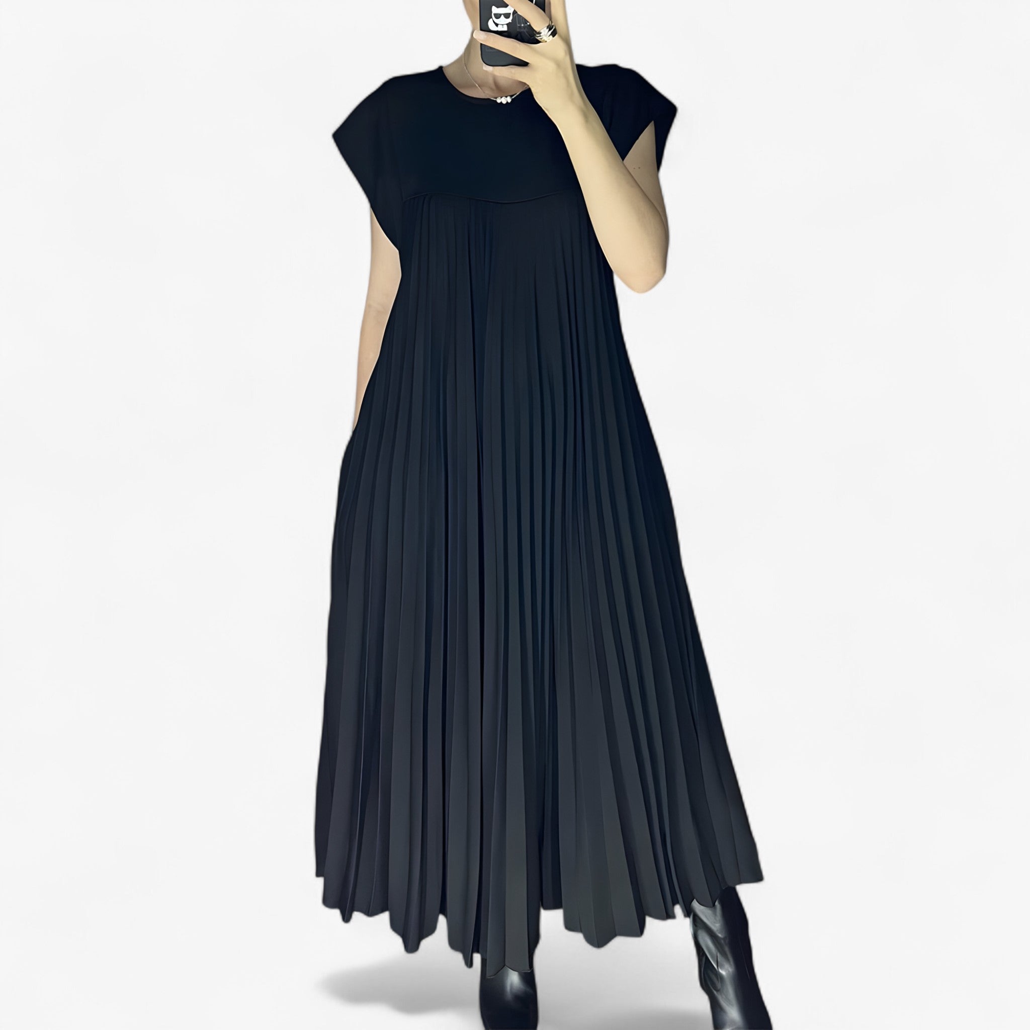 Aduana | Ärmelloses Kleid mit Eleganten Falten